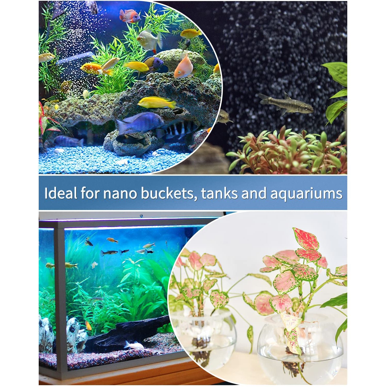 Pawfly Aquarium Air Stone Disc, 1 Inch Small Fish Tank Air Stone Kit Ultra-High Dissolved Bubbler Airstone with Accessories for Aquarium Fish Tank and Small Bucket(Pump Not Included)