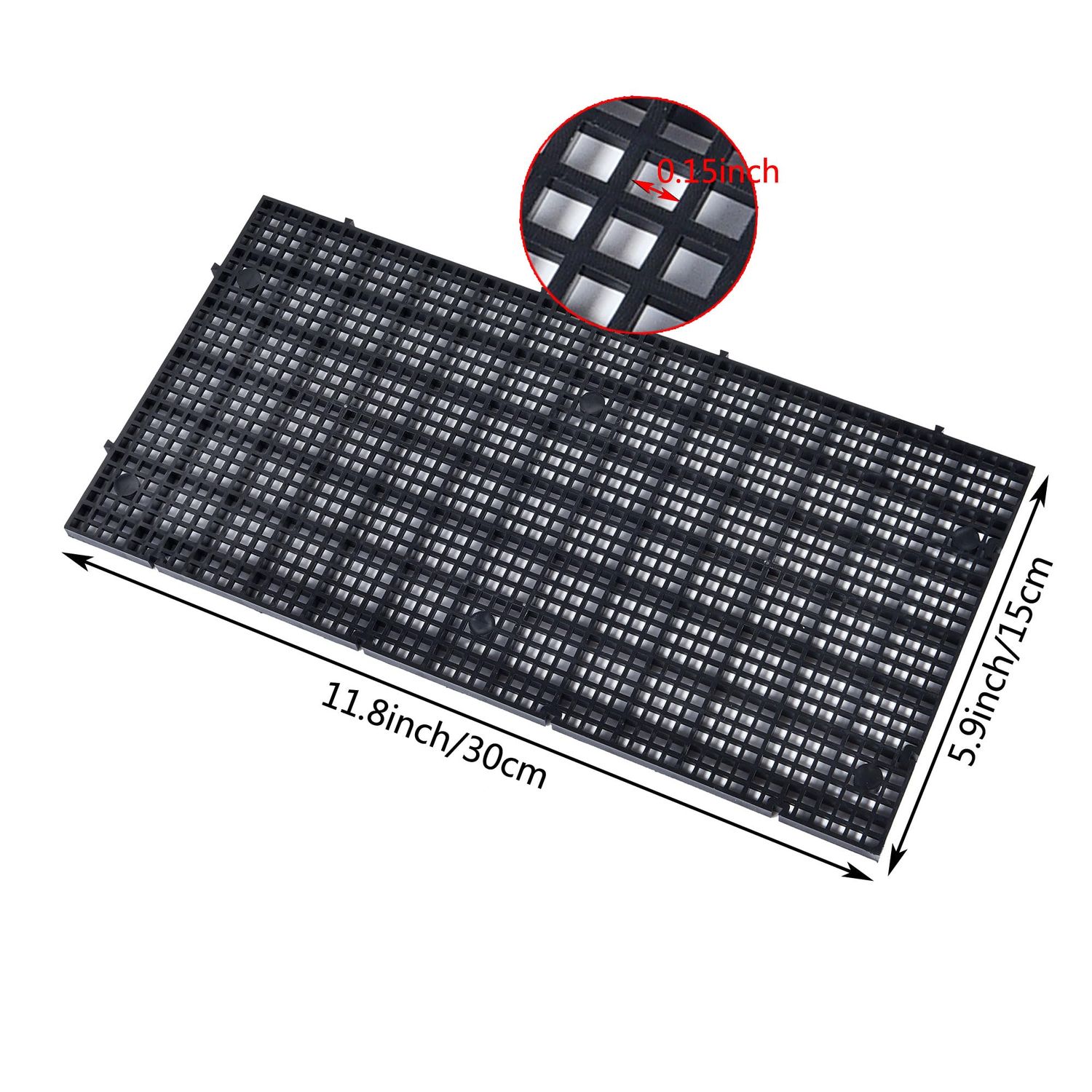 ALEGI Plastic Grid Divider Tray Egg Crate Louvre Aquarium Fish Tank Bottom Isolation with Bracket (8pcs Black)