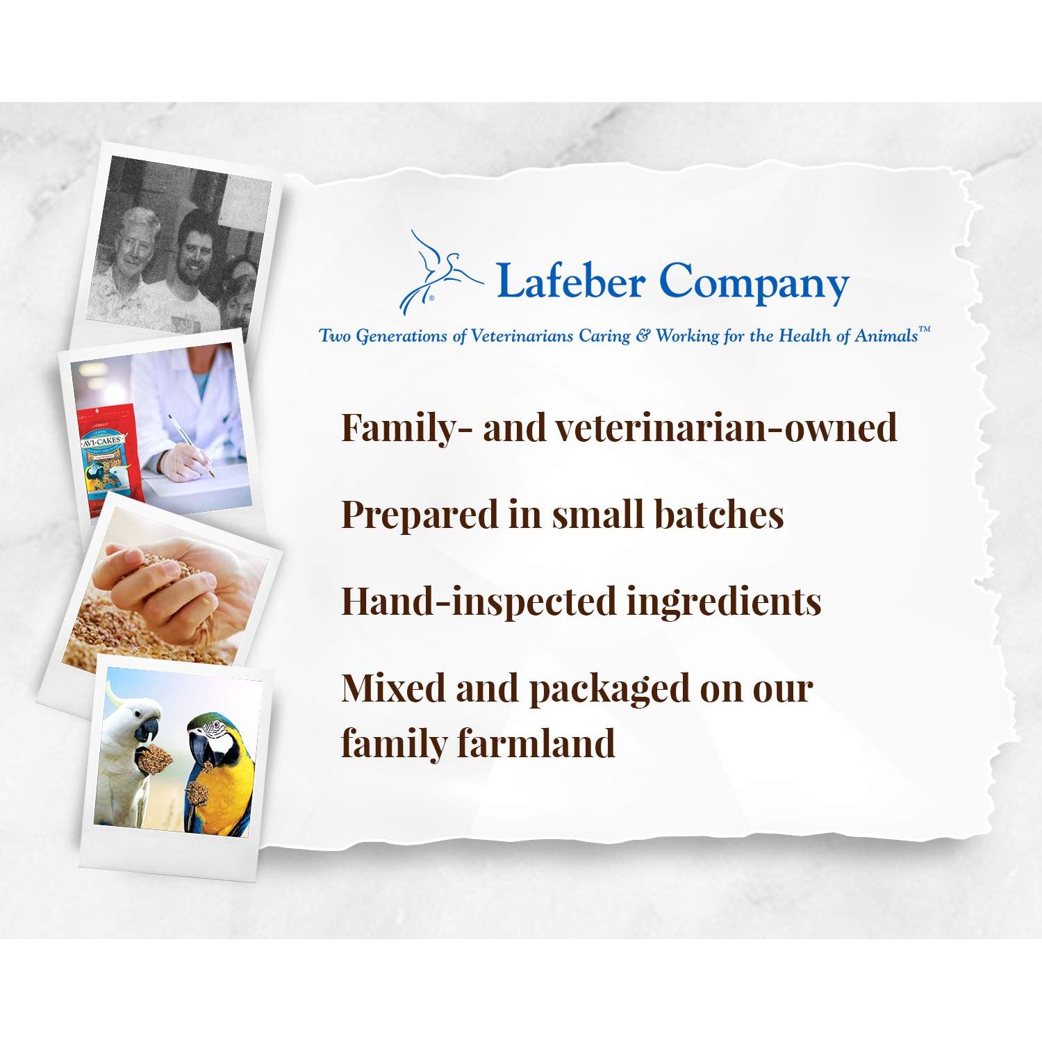 LAFEBER'S Classic Avi-Cakes Pet Bird Food, Made with Non-GMO and Human-Grade Ingredients, for Macaws & Cockatoos, 1 lb