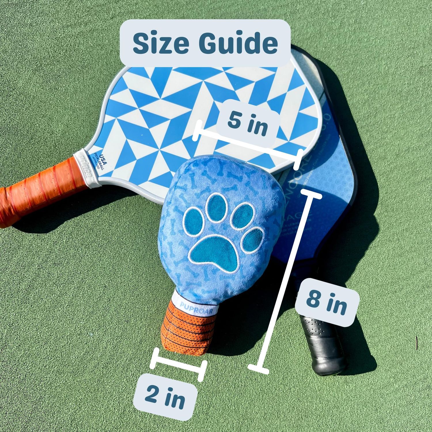 PUPROAR Pickleball Paddle Dog Squeaky Toy – Funny Squeaky & Crinkle Paper Toy for Dogs, Perfect Stocking Stuffer – Cute Christmas Dog Toy for Sporty Pups