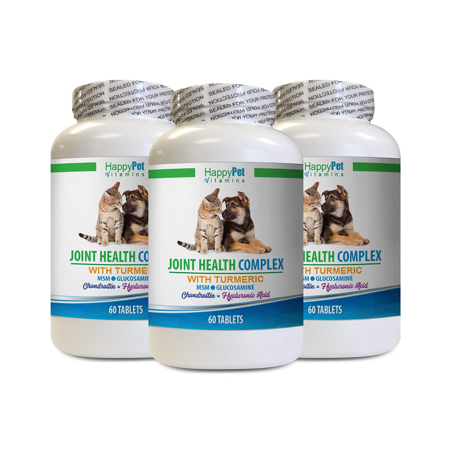 Immune Booster for Dogs - PET Joint Health Complex with Turmeric - Dogs and Cats - MSM GLUCOSAMINE - Immune Boost - Dog Vitamin c - 3 Bottles (180 Tablets)