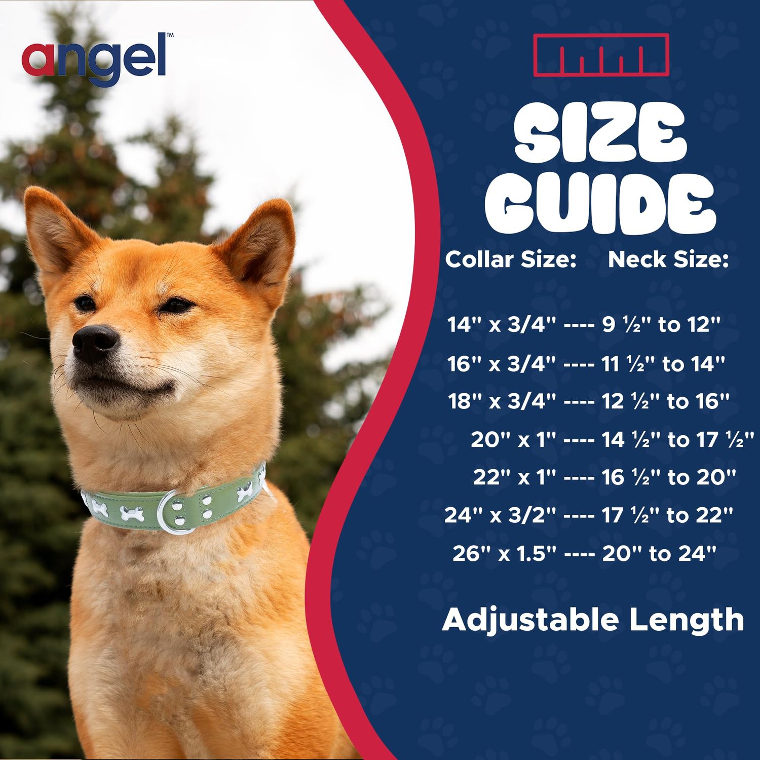 Angel Pet Supplies Inc. Genuine Leather Bones Studded Dog Collar by Angel Pet. Soft and Durable Padded Leather. (14” x 3/4”, Olive Green), Medium, 41274