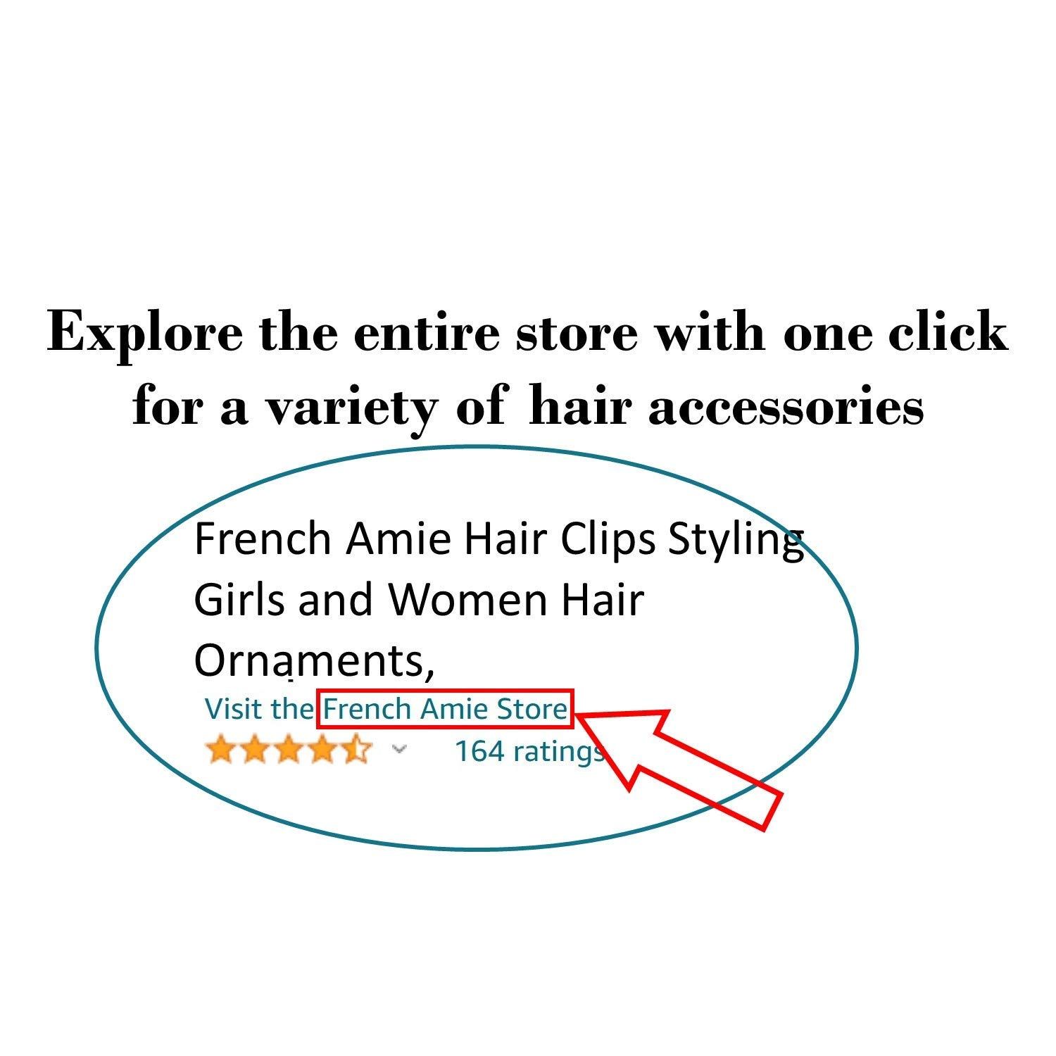 French Amie Chic Ivory Handmade Celluloid Large 3" Jaw Hair Claw Clip Clamp Clutcher Fashion Durable and Styling Hair Accessories for Women Strong Hold No Slip Grip, Made in France