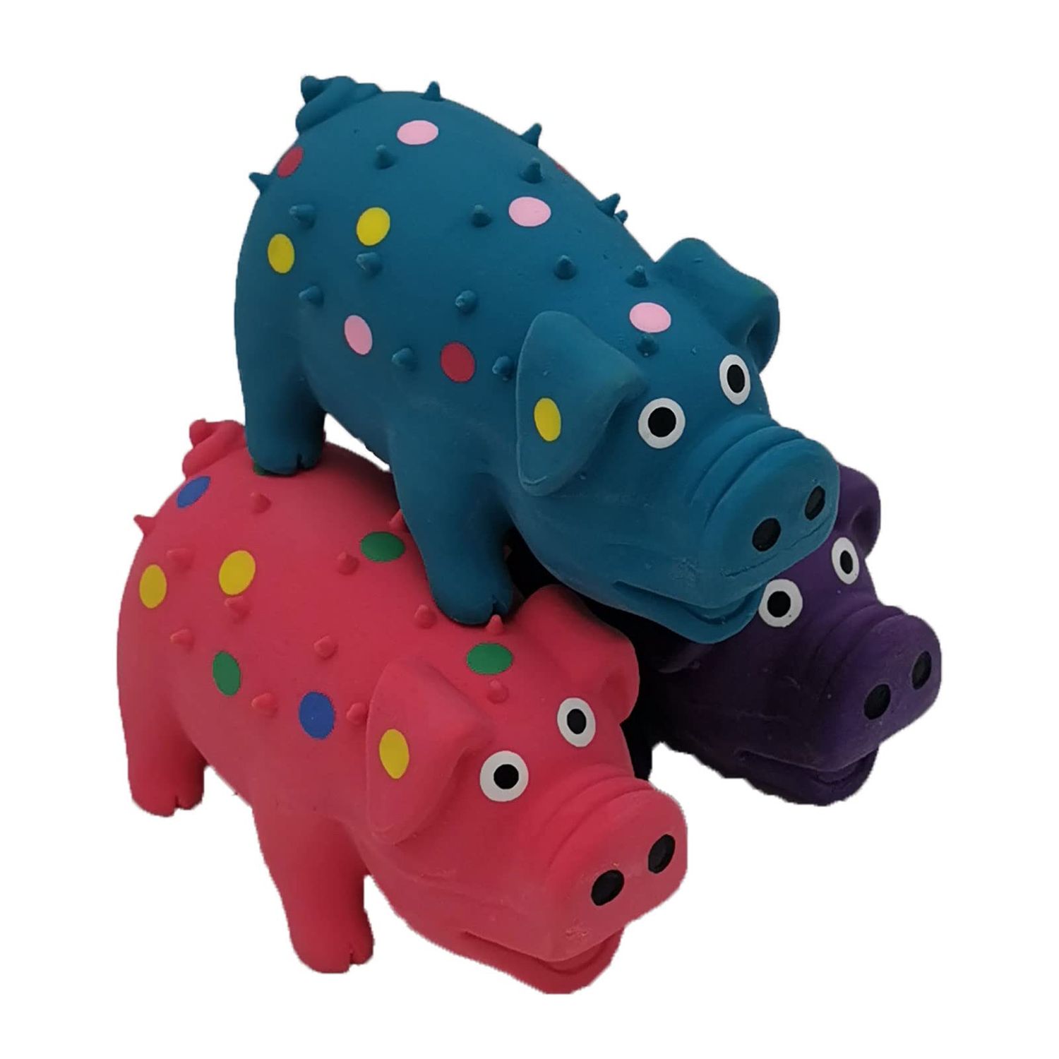 Hoiasem 3 Pack 4 Inch Mini Latex Dog Squeaky Toys Goblet Pig Dog Toy for Mimi Small Dogs