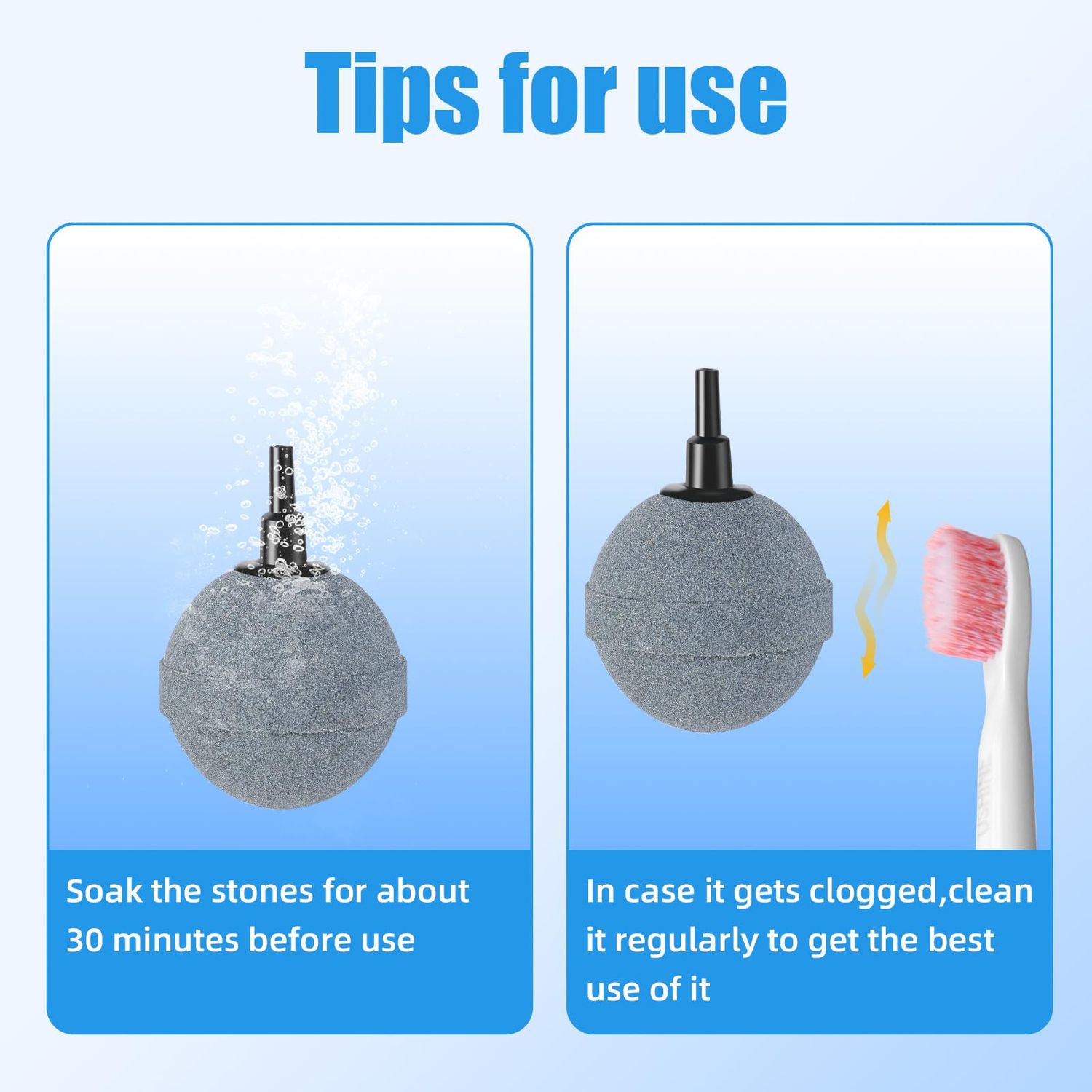 AQUANEAT Air Stones for Ponds 2 Inch,Aquarium Air Stones, Long Lasting Aerator Oxygen Diffuser Airstone, Air Pump Accessories for Aquariums, Fish Tanks, Hydroponics, Ponds and DWC Reservoirs 4 Pack