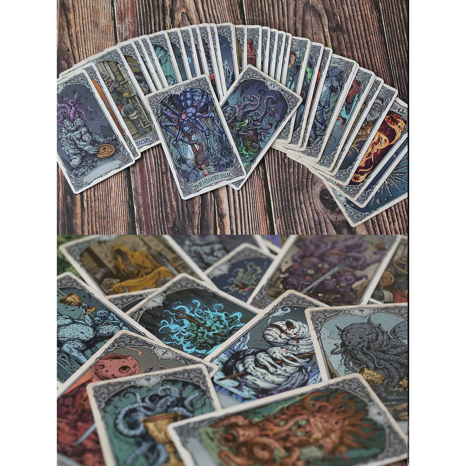 Cthulhu Octopus Mystery Game Mythical Fantasy Tarot Cards Collectible Divination Playing Cards Decks Magic Party Fortune Telling Cards Game Artwork(Dark Purple)