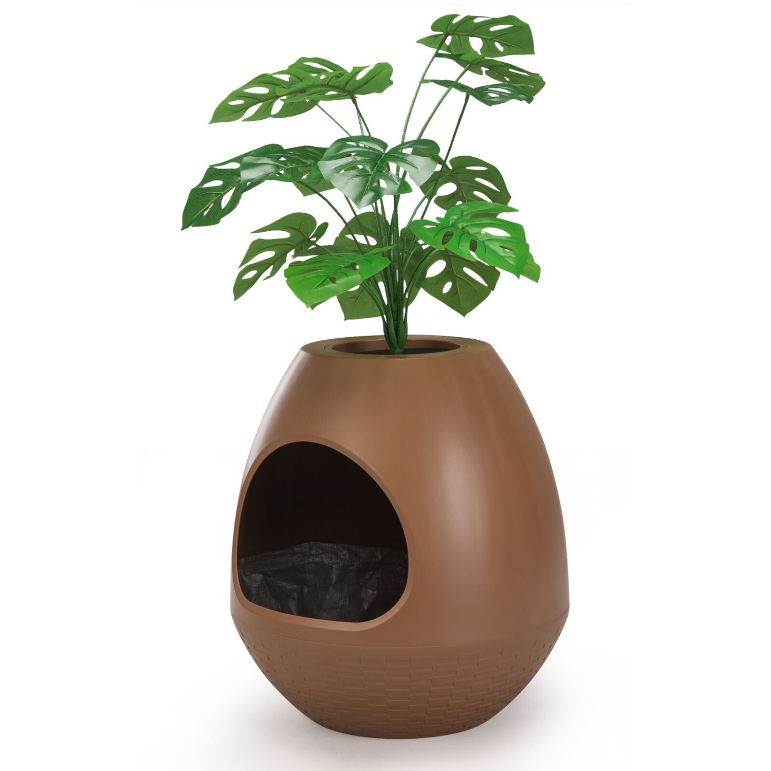 Hidden Cat Litter Box with Artificial Plant Enclosure DIY Litter Box Furniture
