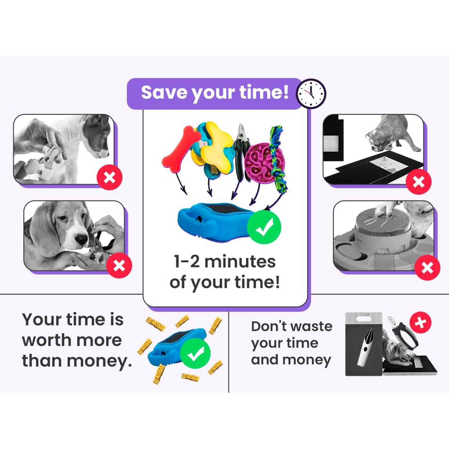 De' Vora Scratch Square - Dog Nail Scratch Board Treat Box | 5 in 1 Dog Scratch Pad for Nails | Dog Nail Scratch Board with Treat Box | Scratch Pad for Dogs Nail File | Dog Scratch Board for Nails S/M