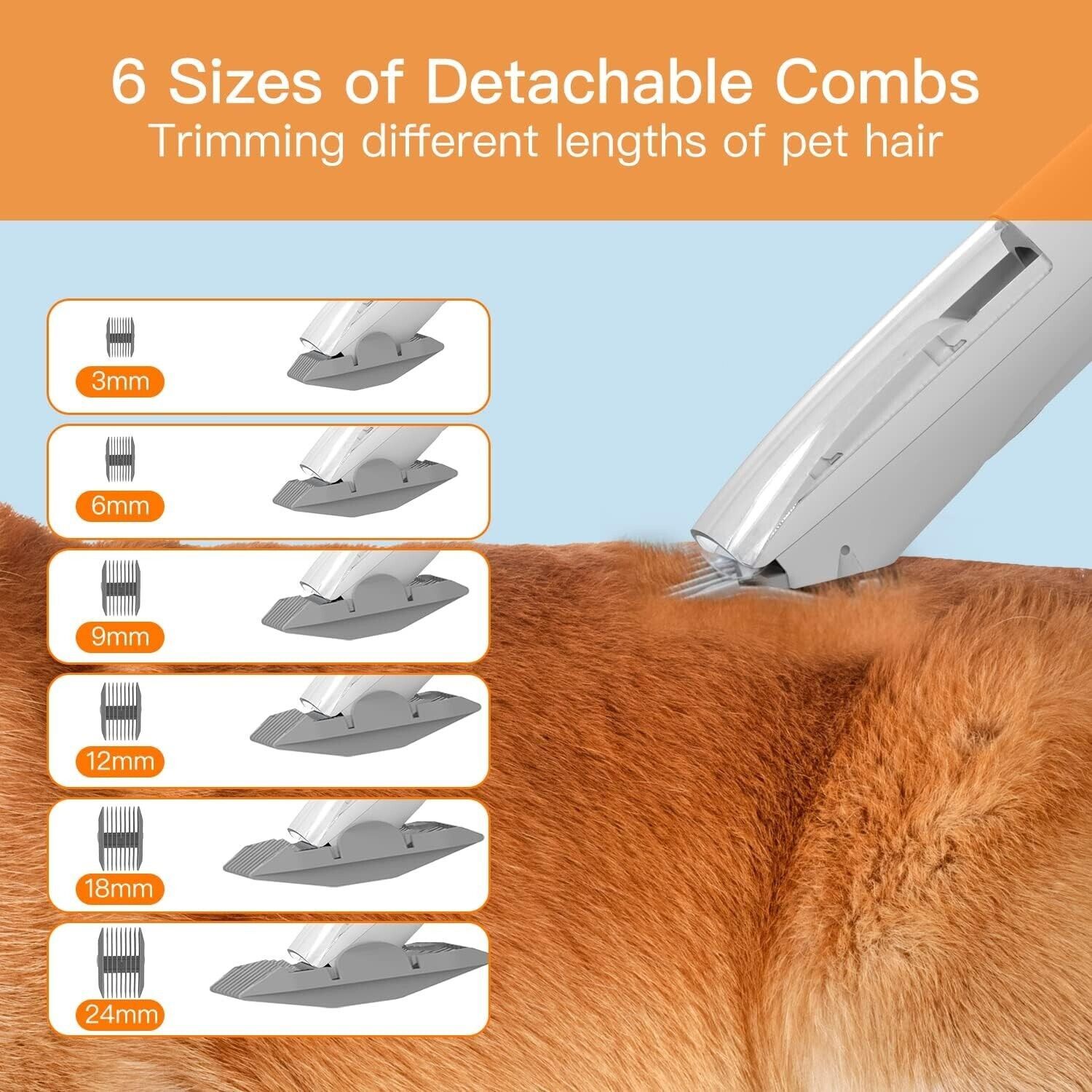 12000Pa Dog & Cat Pet Grooming Kit & Vacuum 2L Large Capacity + 5 Clipper Tools