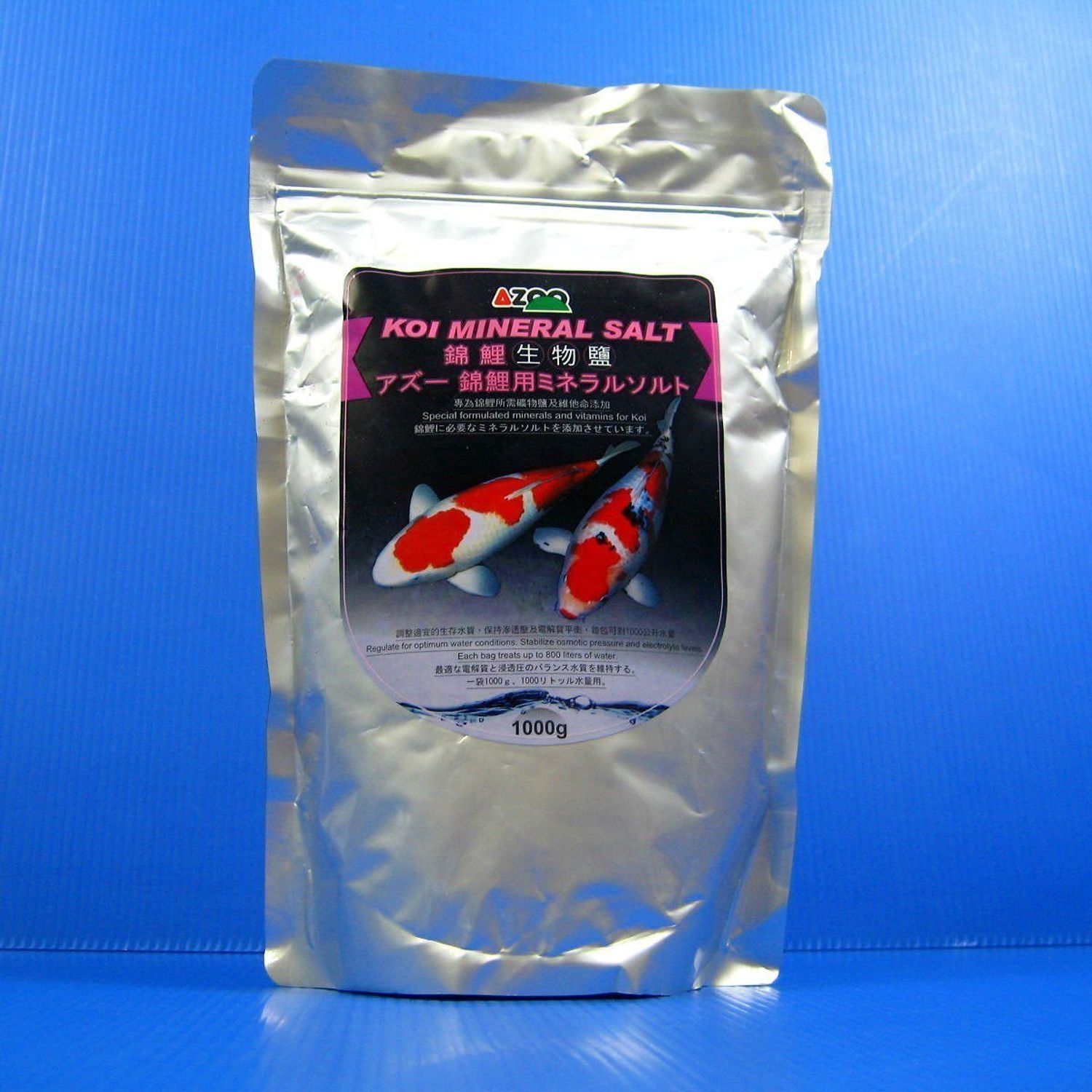 Aquarium Equip AZOO KOI Mineral Salt 1000g Pond - Fish Health Essential Hardness Vitamin Immunity