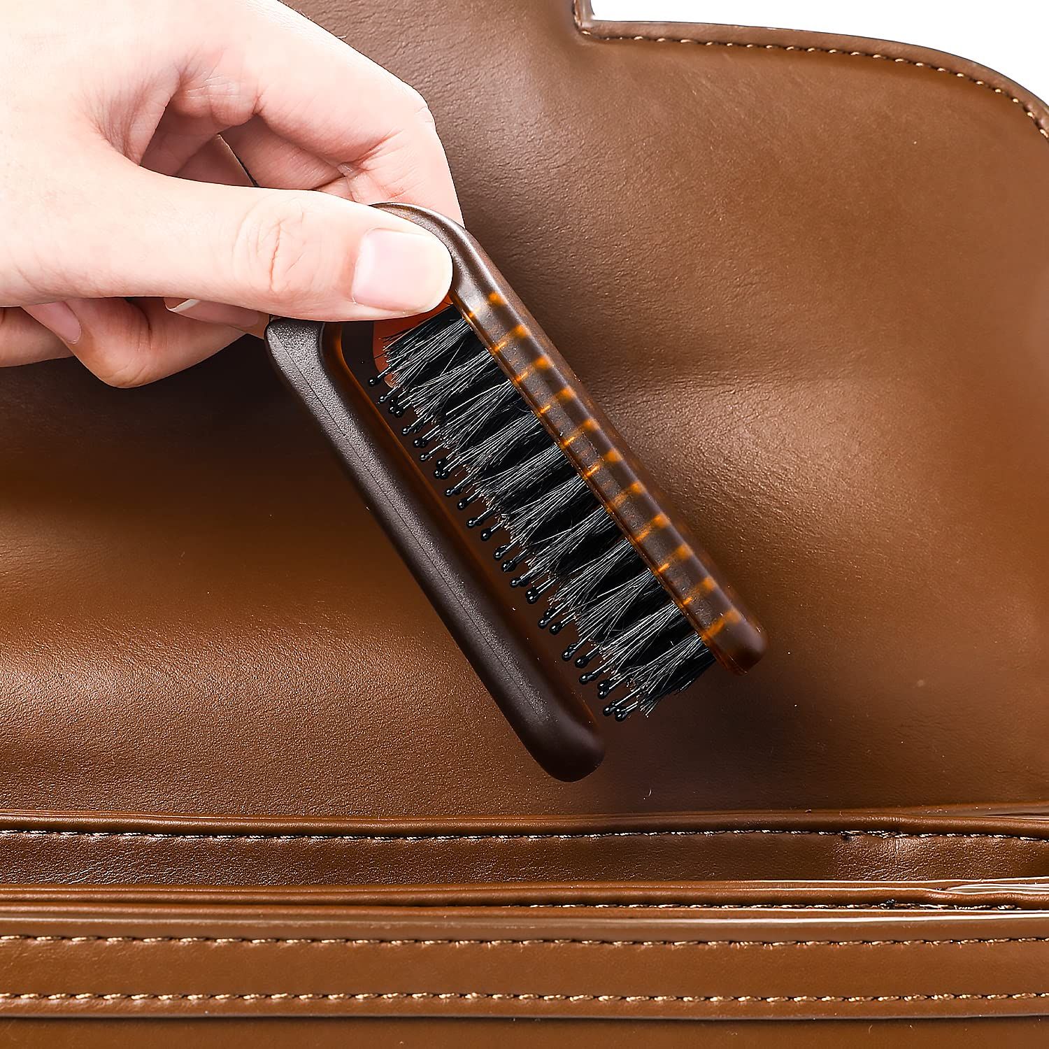 Foldable Hair Brush, Mini Boar Bristle Travel Hair Brush Portable Folding Hair Brush Compact Small Hairbrush for Purse for Women Pocket Comb for Any Hairstyles, Restore Hair Shine,Beard Brush for Men