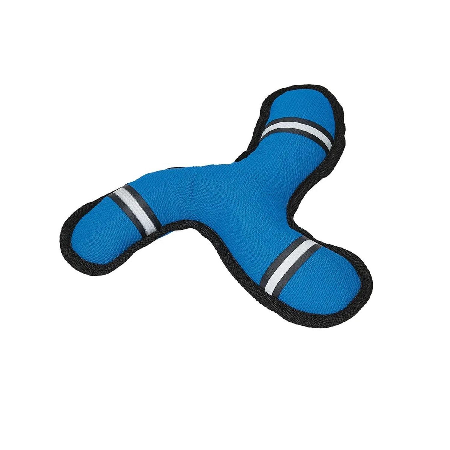 MPP Big Dog Toys! Tough-structable Canvas Toss Play for Aggressive Persistent Chewers (10.5 Boomerang Toss), Blue