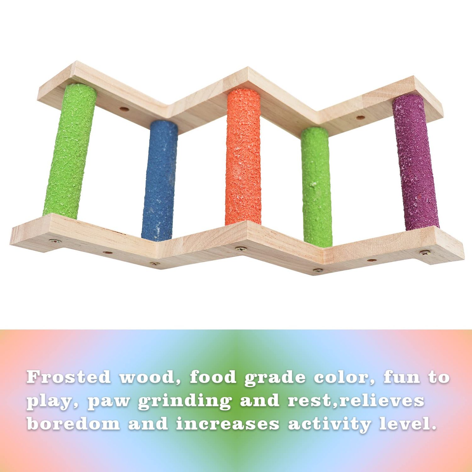Bird Ladder Bridge, Wooden Parrot Hamster Climbing Ladder Toys, Bird Perch Stand, Bird Cage Accessories, Small Animals Climbing Toy for Parrot Hamster Rat Squirrel Sugar Gliders Parakeets Cockatiels