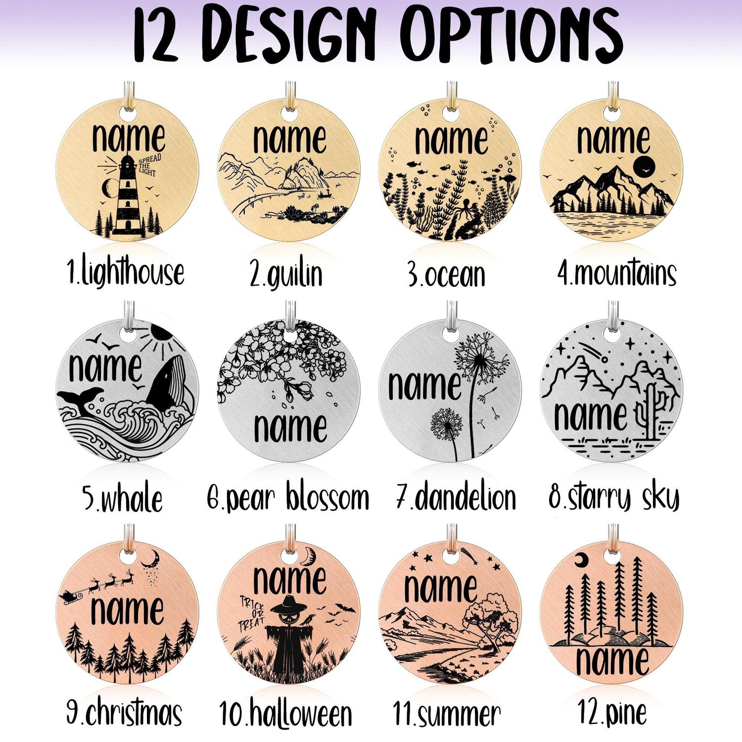 MYXGY Stainless Steel Pet ID Tag, Personalized Dog Name Tags, Customized Cat Tags, Deep Laser Engraving, Optional Engraved on Both Sides, Various Design Options