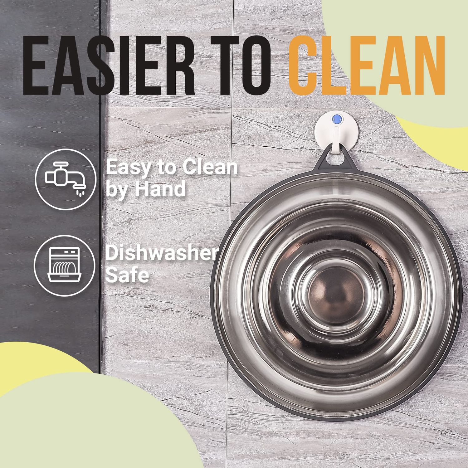 PEGGY11 Stainless Steel Slow Feeder Dog Bowl - Holds 2 Cup, for Medium Size Dogs