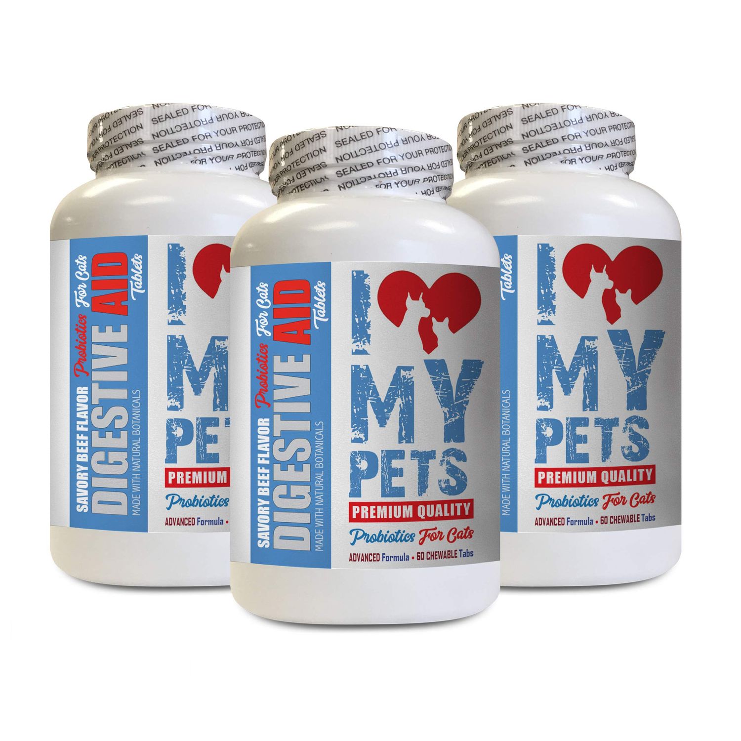 I LOVE MY PETS LLC cat Digestive enzymes - CAT Digestive AID - Healthy PROBIOTICS - Chews - cat Digestive Support - 180 Treats (3 Bottles)