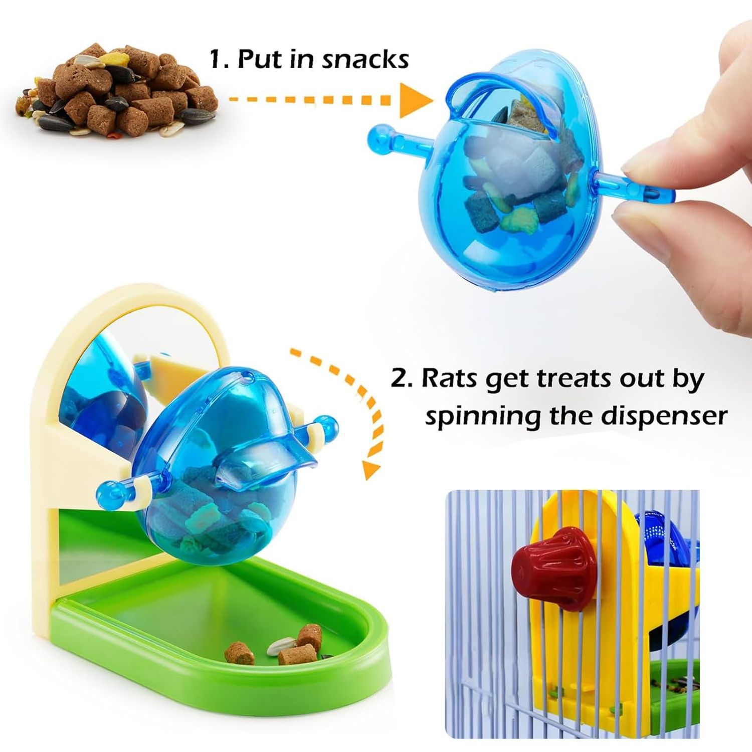 Bivpreom Rat Toys for Pet Rats，Rat Foraging Toy，Rat Cage Toys for Intelligence Growth and Slow Feeder