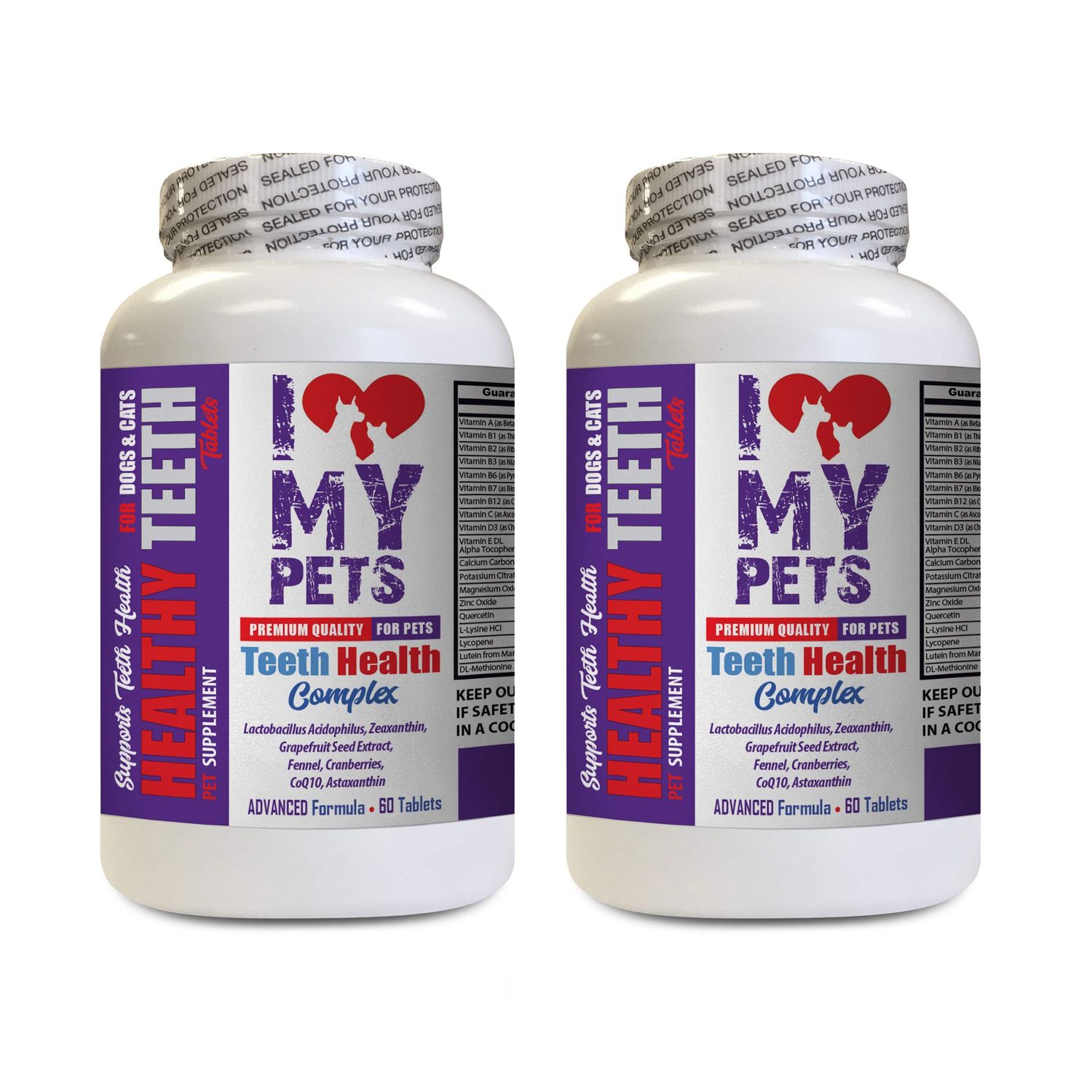 I LOVE MY PETS LLC Dog Gum Disease - PET Teeth Health Complex - Dogs and Cats - Premium Care - Dog Vitamin c - 2 Bottle (120 Treats)