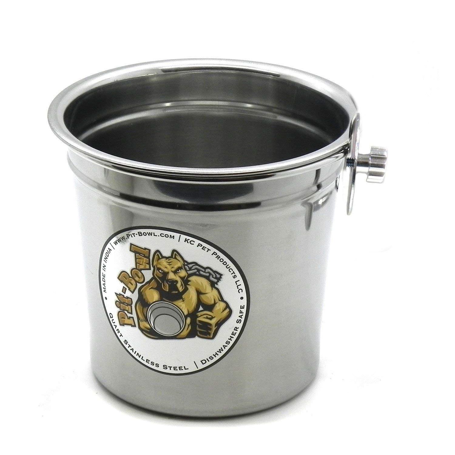 Pit-Bowl Stainless Steel BOLT-ON, Dog Crate Water Bowl (2 to 2.25 qt) CR82
