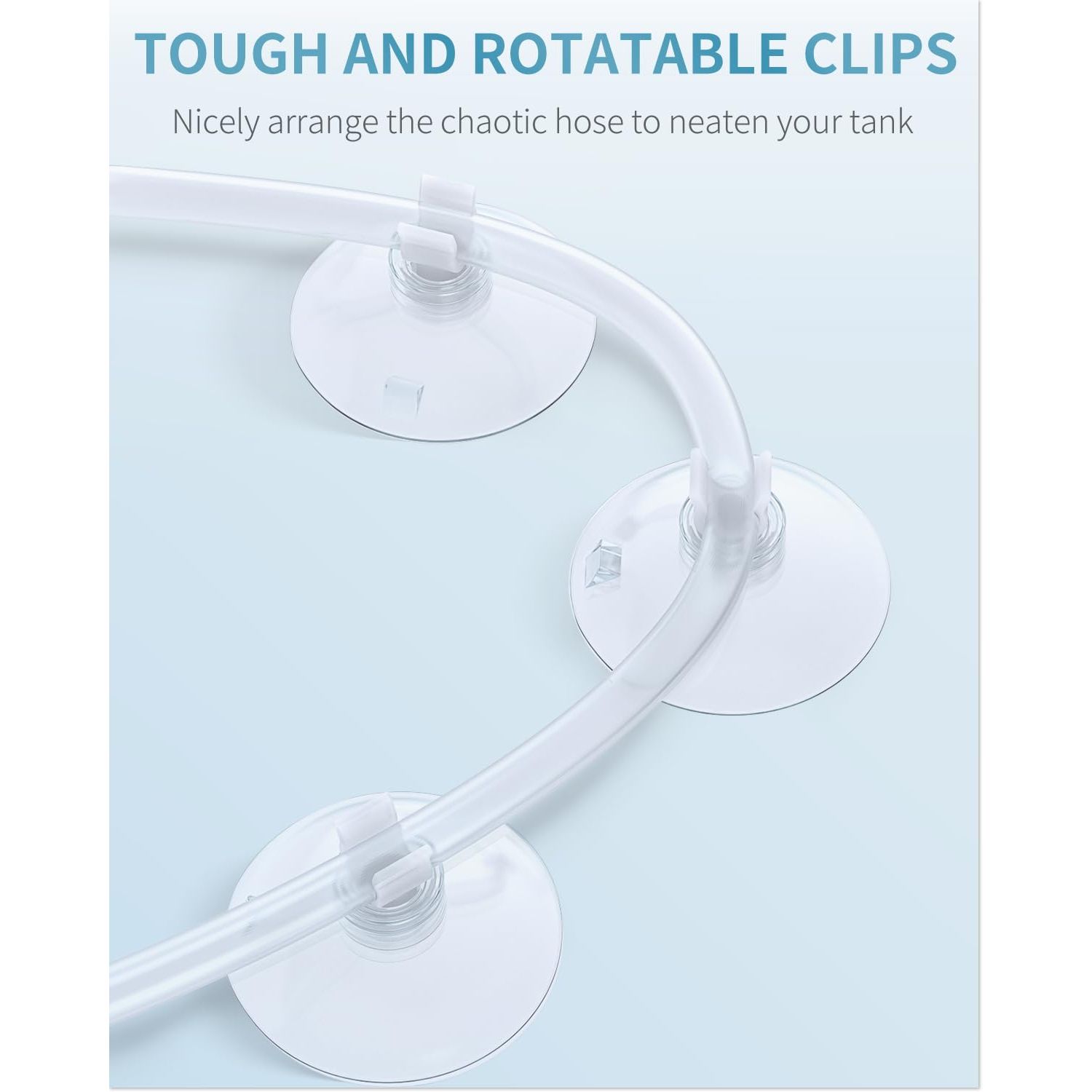 Pawfly Aquarium Suction Cup Clips for Standard 3/16" ID Airline Tubing Clear Air Hose Holder Clamp Accessories for Fish Tank Aeration Setup, 20 Pack