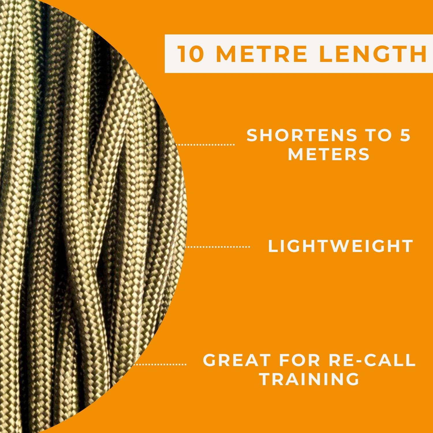 Dog & Field 2-in-1 Long Dog Leash for Dog Training - 32ft. Long Line Dog Leash, Soft Braided Nylon Rope with Trigger Clip. Extra Long Leash for Dogs, for Running, Camping, Yard & Hiking, 32ft
