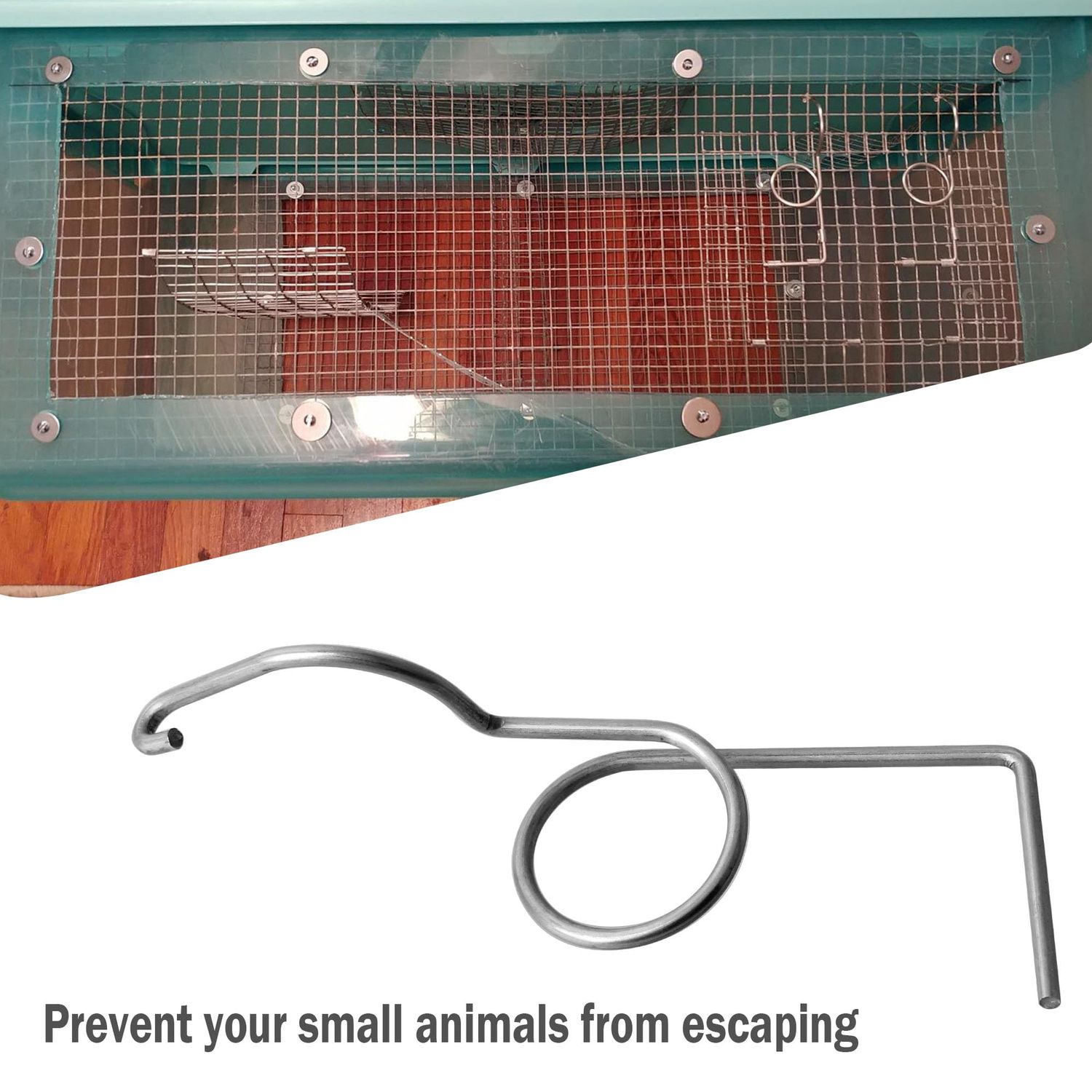 Stainless Steel Wire Door Cage Latches for Fixing Pet Wire Crate Latch Lock, Small Animal Cage Door Hook (Right 25 Pack)