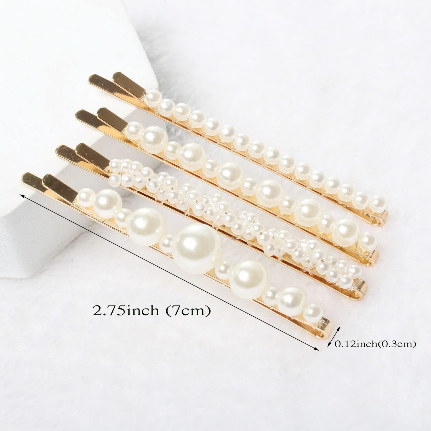 10 Pack Pearls Hair clips for Women Girls Cute Crystal Hair Slides Beaded Hairpins Stone Hair Grips Handmade Metal Gold Hair Barrettes Hair Accessories