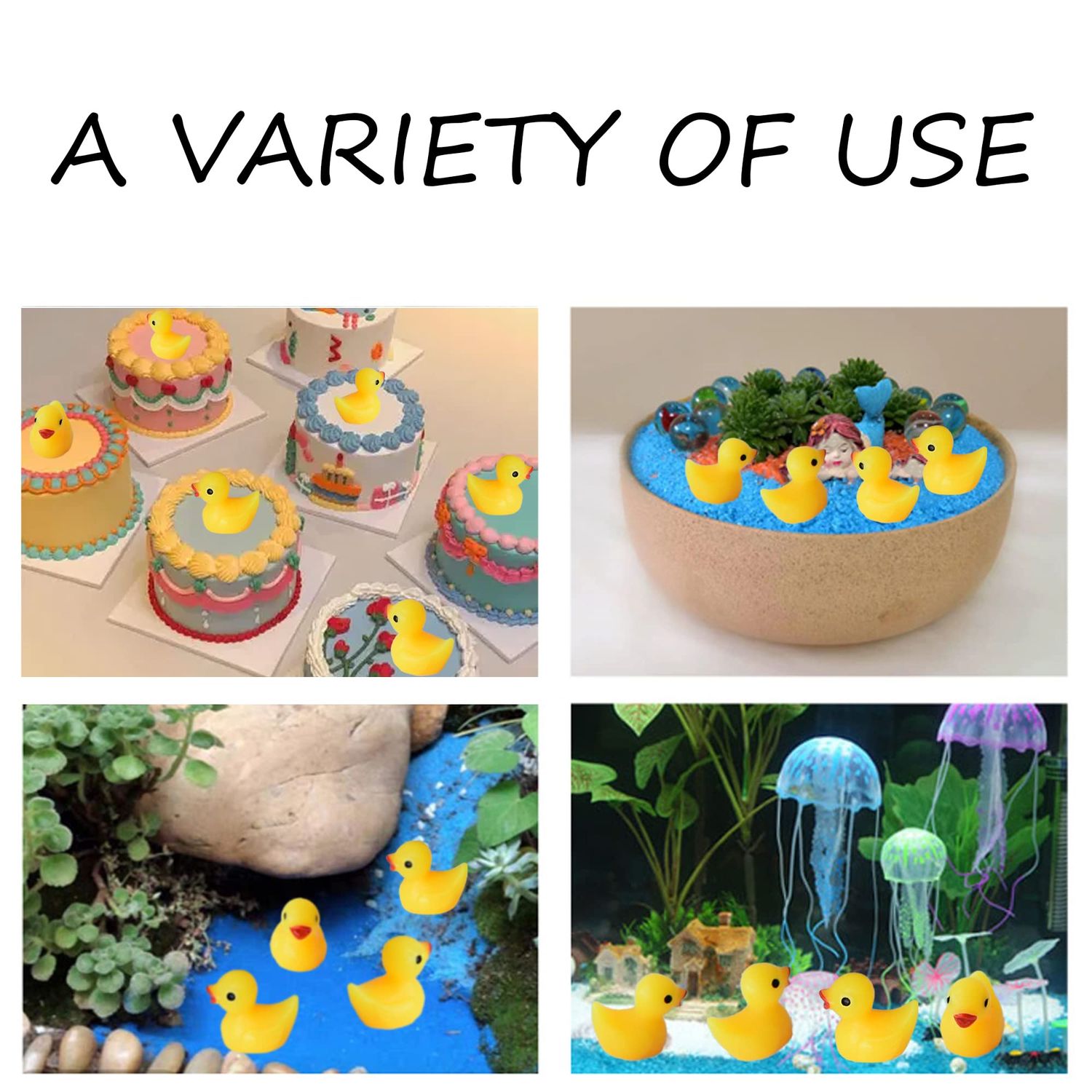 Tindobewan 100 PCS Tiny Ducks Mini Resin Ducks Miniature Duck Figures Ornament for Craft, Garden, Aquarium, Home Decorations（Yellow）
