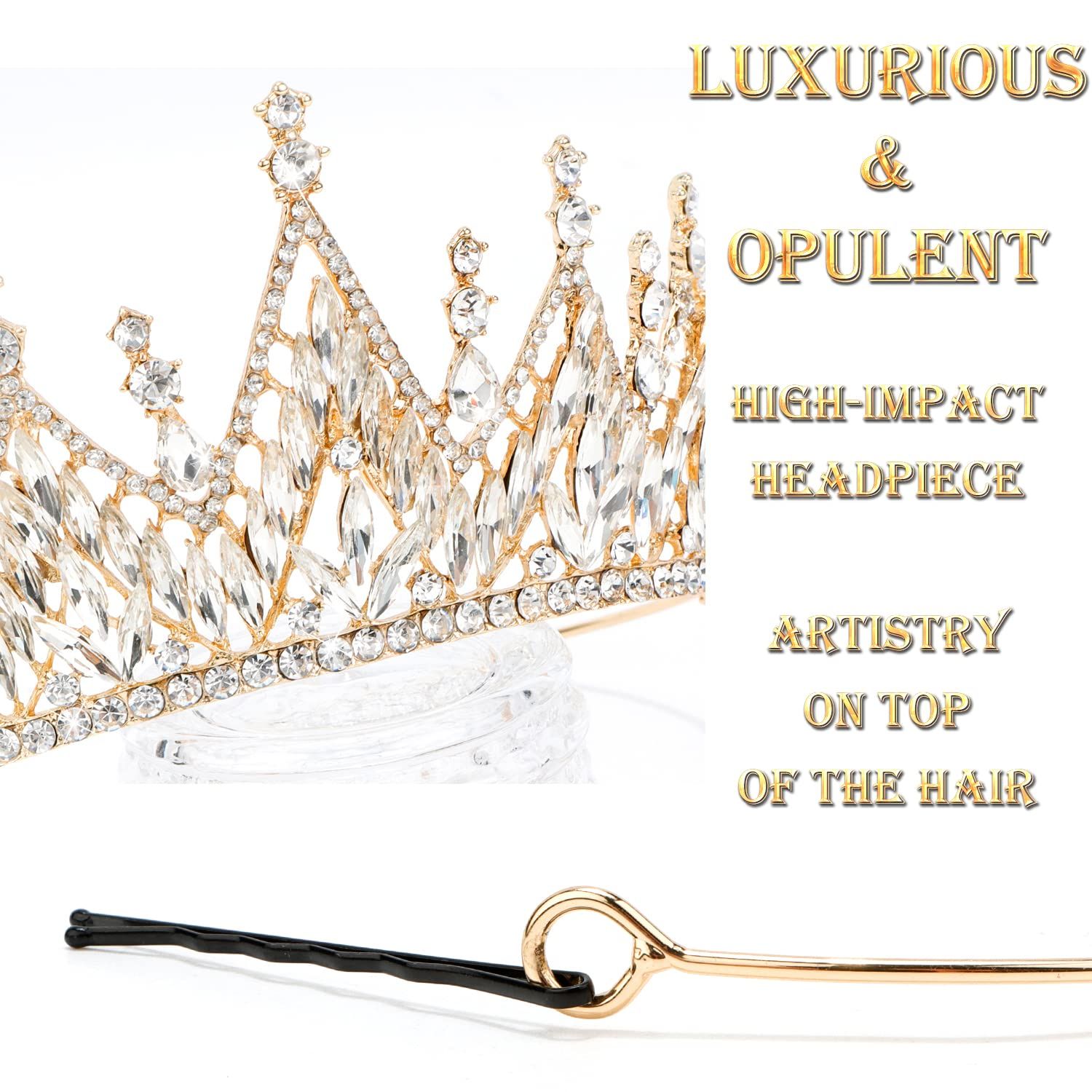 Didder Tiaras and Crowns for Women Gold Tiara Halloween Gothic Crown Prom Queen Crowns for Women Quinceanera Princess Crown Tiaras for Girls Pageant Birthday Party Crown Wedding Headpiece Tiaras for