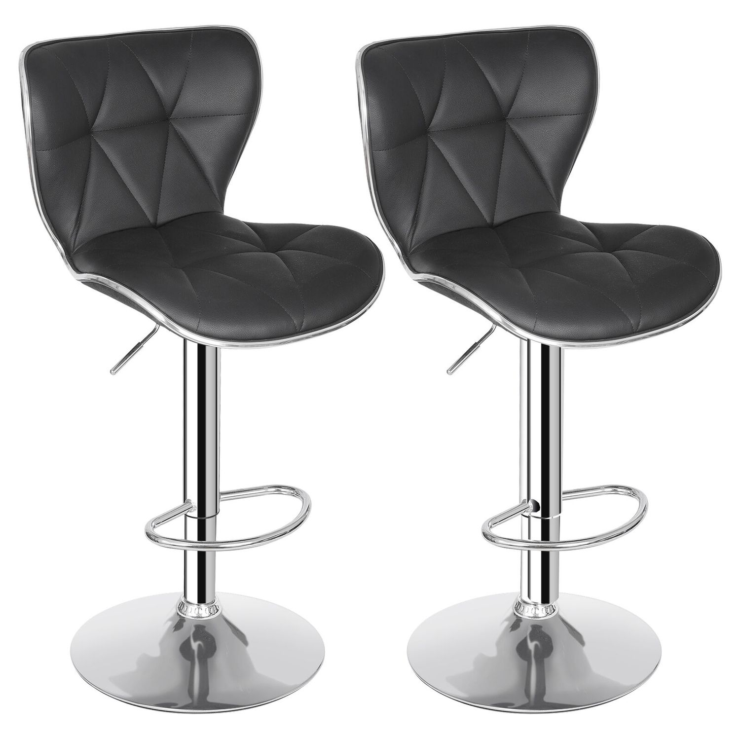 Shell Bar Stools Set of 4 Adjustable Height Swivel Bar Stools Dining Chairs Home