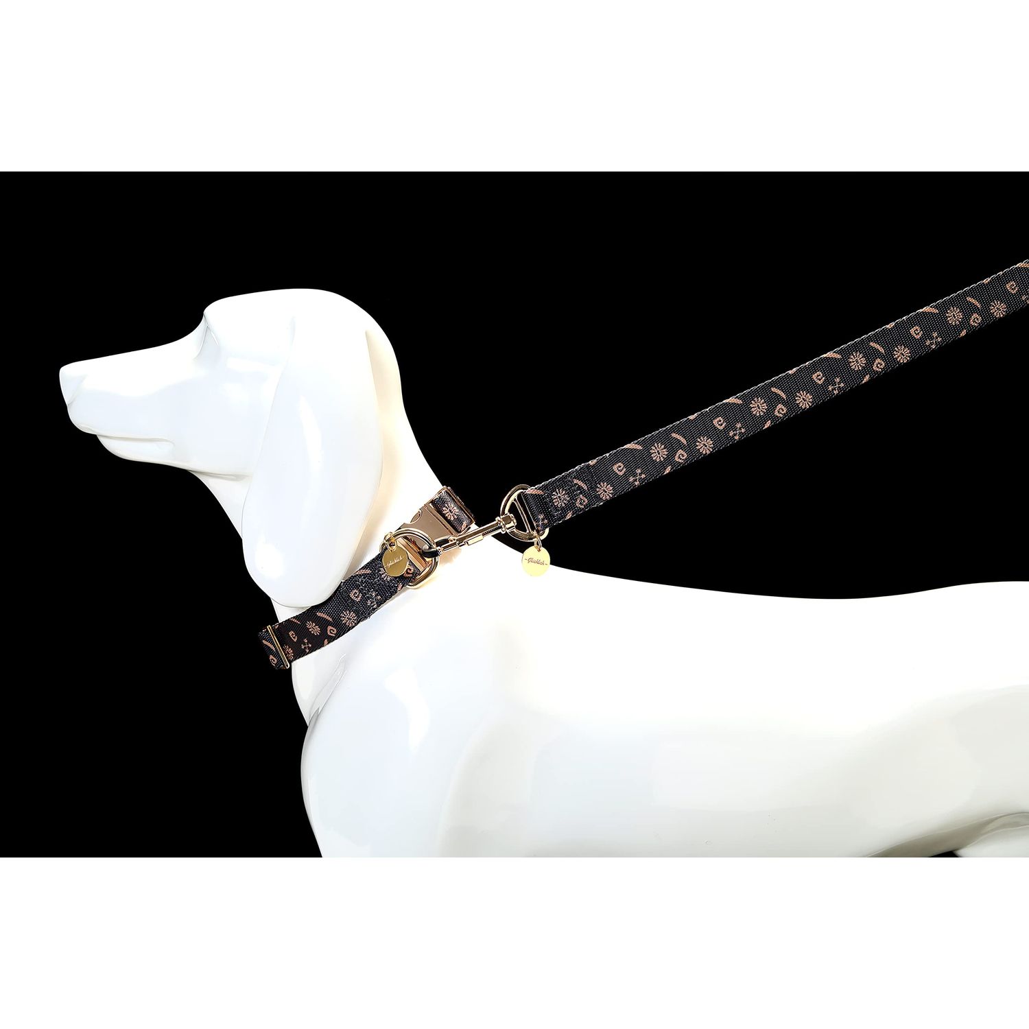Glucklich Printed Pet Leashes for Walking & Training-with Gold Plated Metal Hook-- Puppy Leash for Small & Medium Dogs with Extra Wide Soft Neoprene Padded Handle… (S, Berlin)