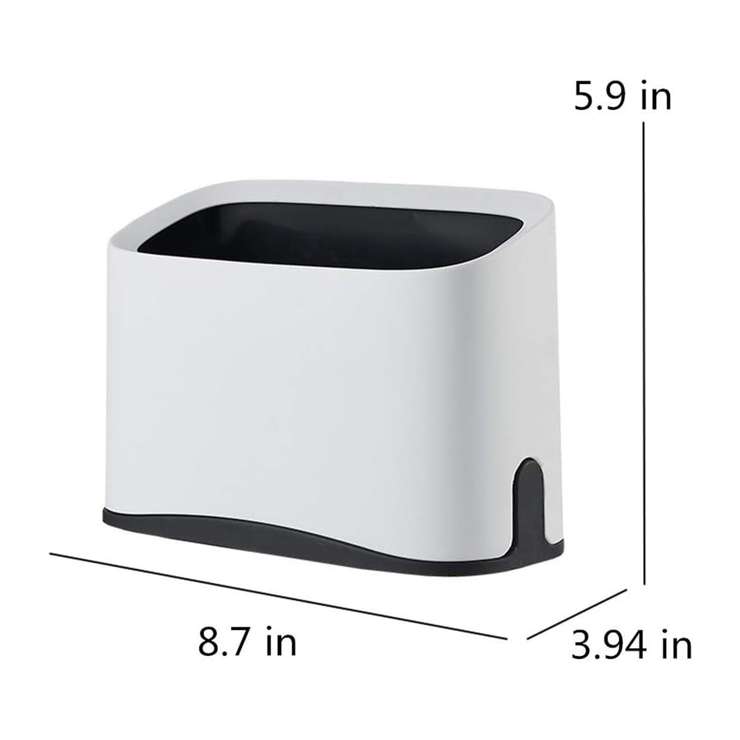QPOIBSD White Cat Litter Scoop Holder, Mini Trash Can with Lid，Kitty Litter Scooper Caddy for Litter Box, Scoop Stand Pairs with Most Cat Litter Box and Fits Most Cat Litter Scoops