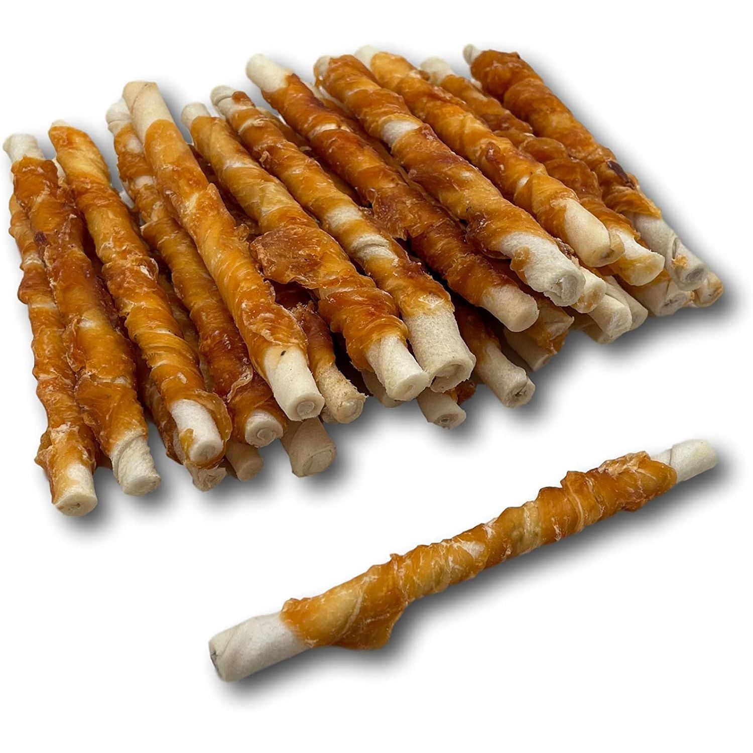 Top Dog Chews - All Natural Chicken Wrapped Rawhide Dog Twists (100 Pack), Natural Chew Sticks for Healthy Teeth and Happy Dogs, Delicious Dog Treats for Canine Dental Care (5", 100, Count)