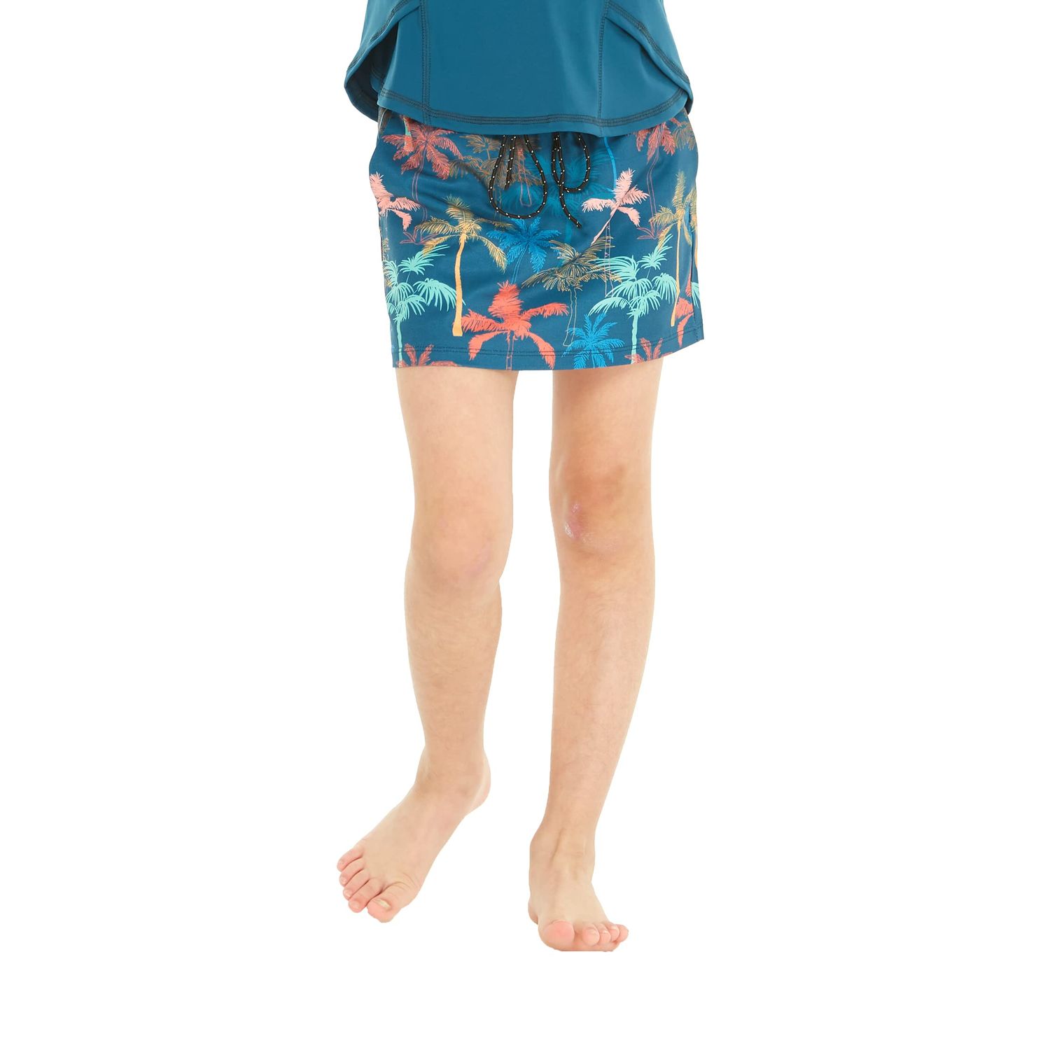 Matchable Mother or Daughter Hawaiian Activewear Set, Girl, Skorts, Crayon Palms Green, M