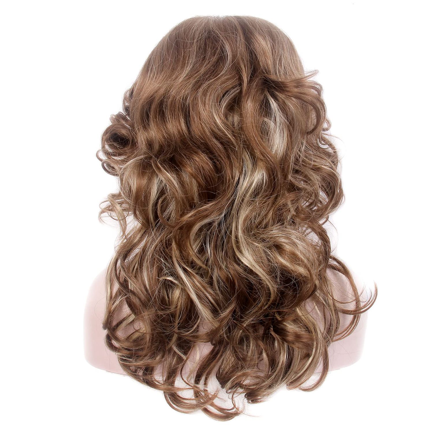 Baiansyy 70s Feathered Wigs Disco Wigs for Women Synthetic Hair Heat Resistant Fibre Hair Full Wigs for Halloween Retro Cosplay Costume Daily Party Wig (Brown Hightlight)