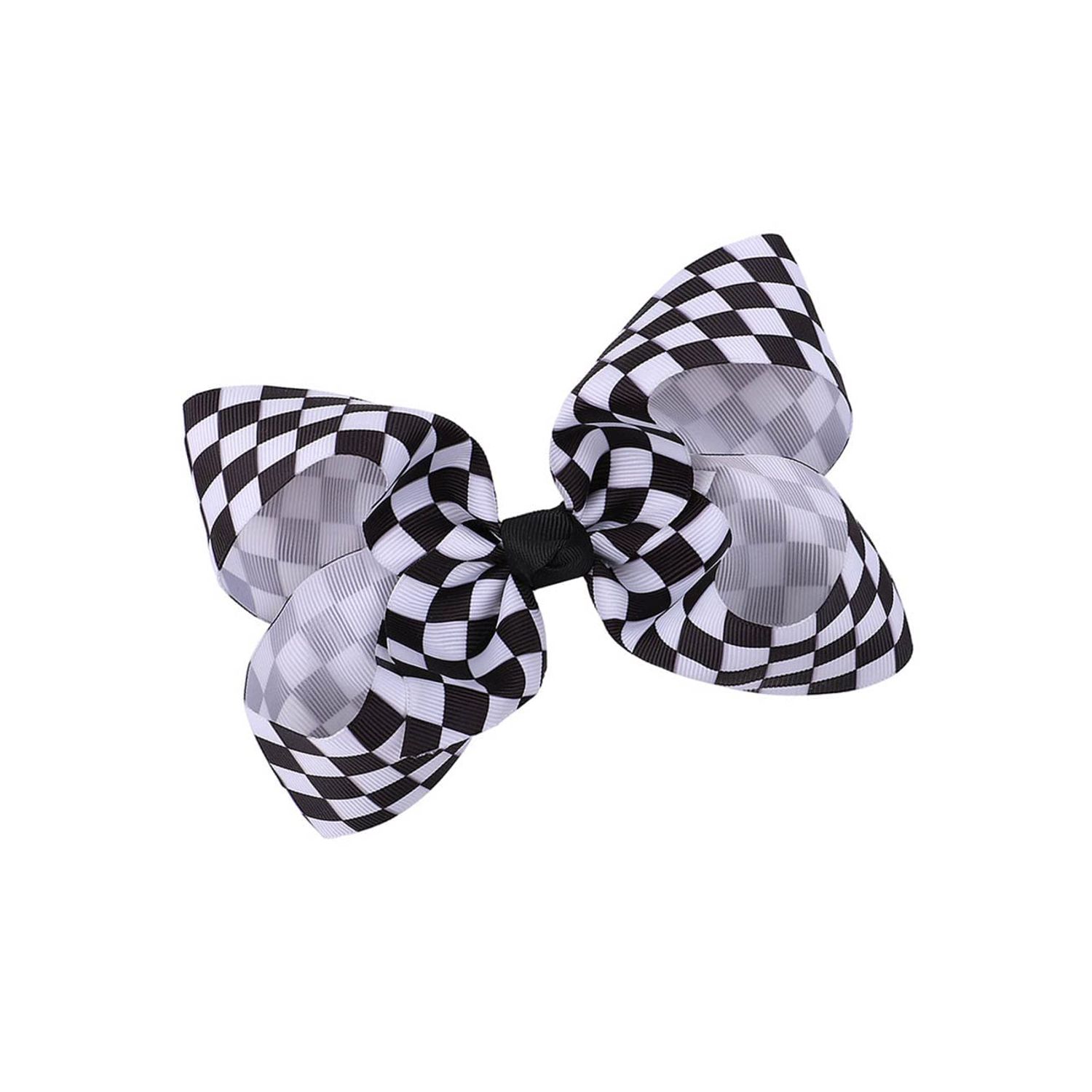 Plaid Hair Bow Clips Vintag Stripe Plaid Hair Barrettes Summer Bow Hair Pin BBG36 (B1-Black White)