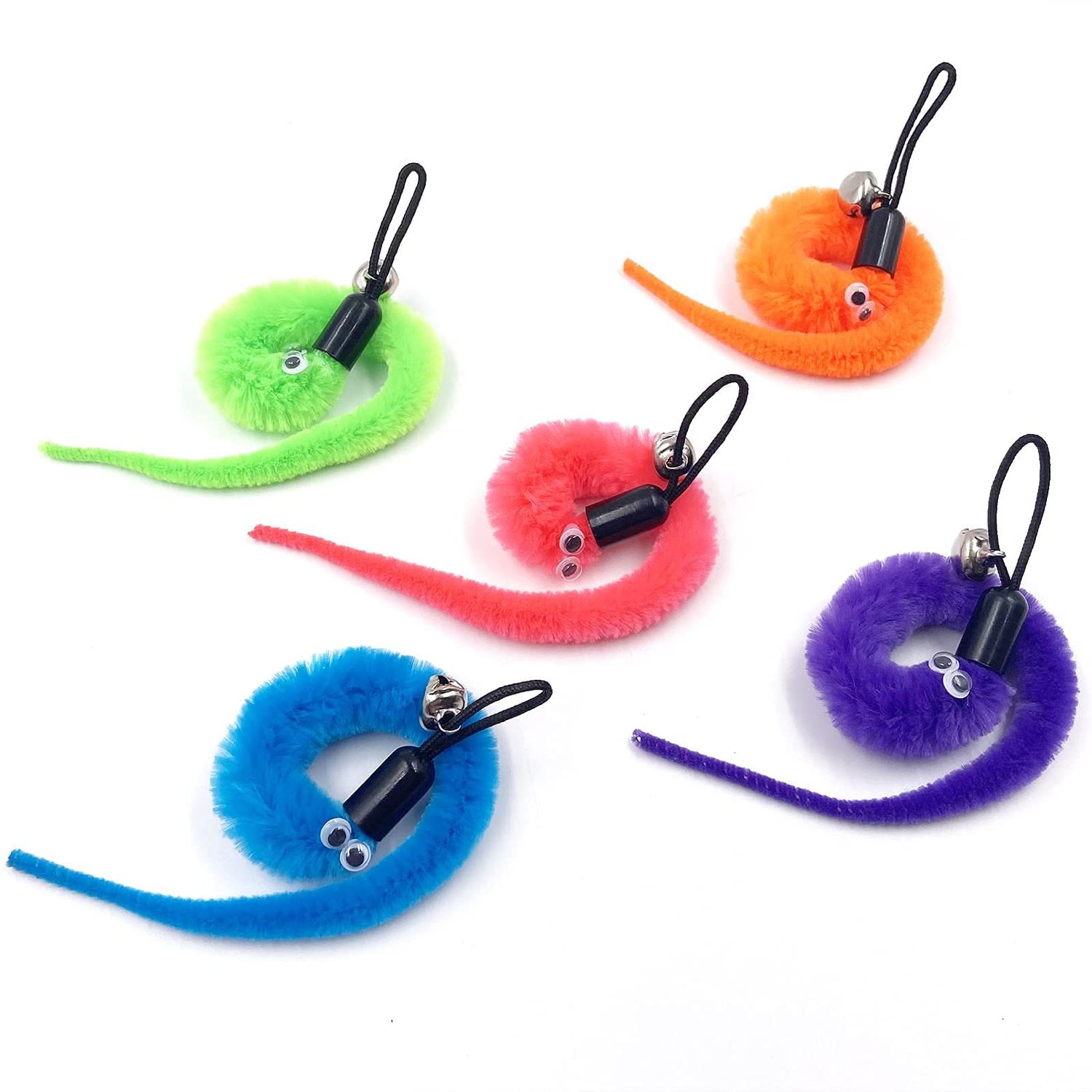 TIENAILING Cat Worm Toy Refills Cat Toys Wand Replacement, 15 Pieces Cat Worms Refill, Worm Cat Toy Attachment for Cat Wand