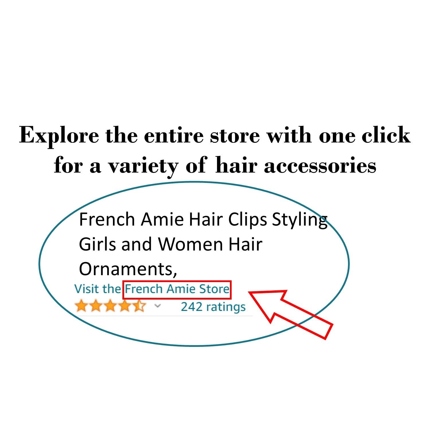 French Amie Flat Oval Yellow Tokyo Small 1 3/4” Handmade Celluloid Interlocking Hair Claw Clip for Women and Girls