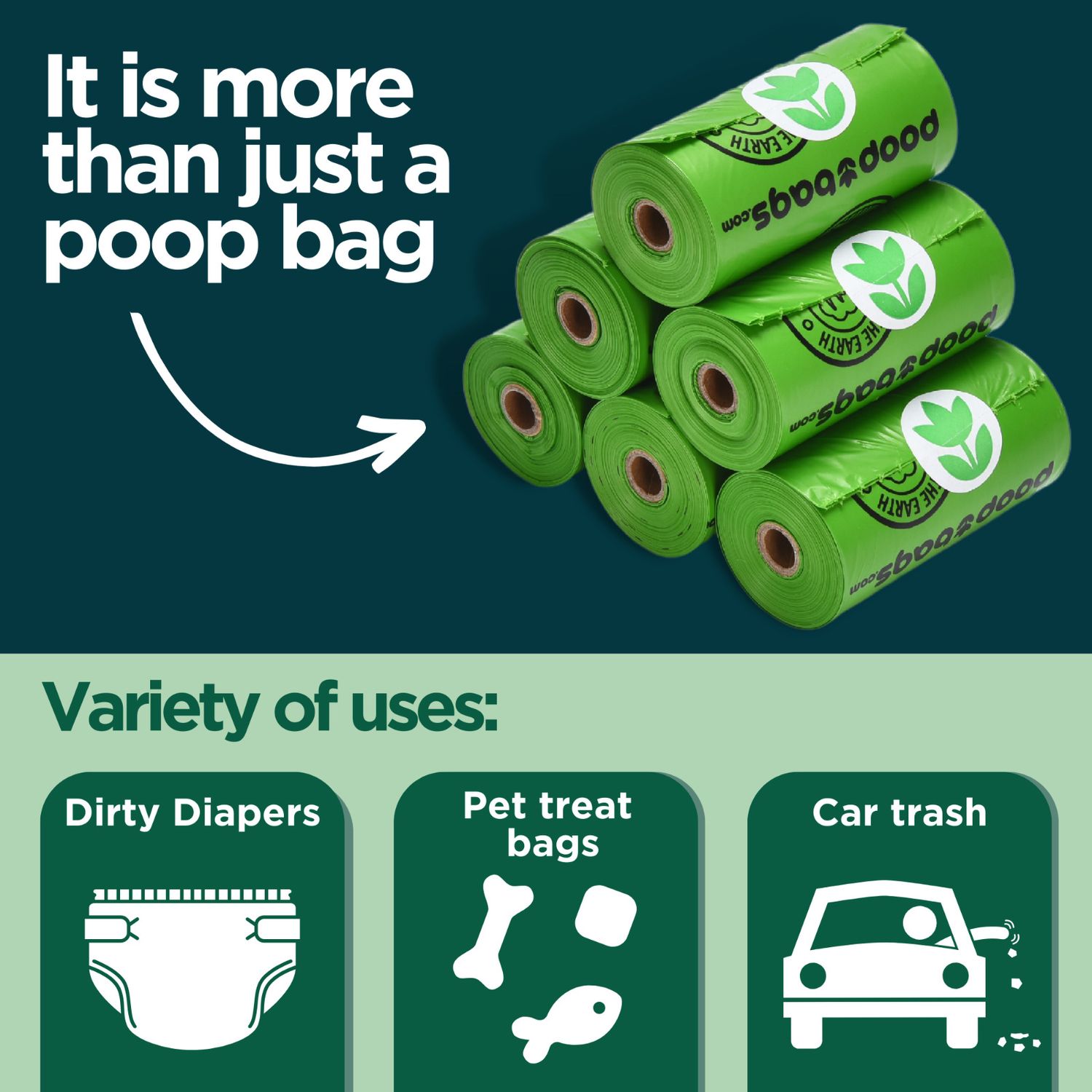 The Original Poop Bags® Pet Waste Bags Countdown Roll® Biobased Poop Bags, 960ct