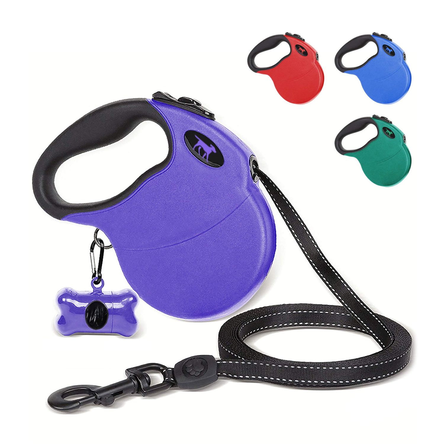 Tuff Pupper Heavy Duty Retractable Dog Leash | 16 ft Dog Leash with Reflective Stitching for Nighttime Safety | One Button Lock and Release | Comfortable Hand Grip | for Dogs Up to 120 lbs
