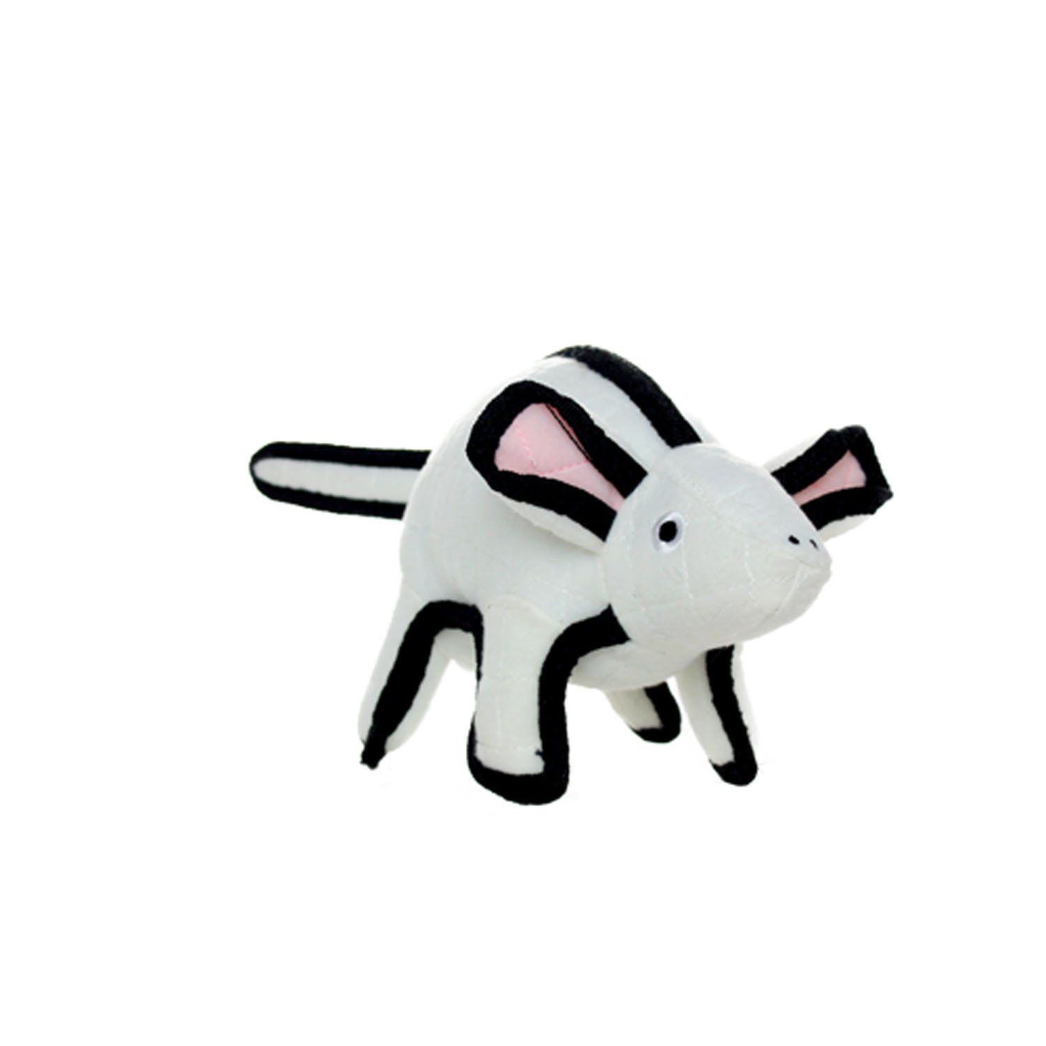 TUFFY - World's Tuffest Soft Dog Toy - Barnyard Mouse - NO Squeakers - Multiple Layers. Made Durable, Strong & Tough. Interactive Play (Tug, Toss & Fetch). Machine Washable & Floats. (Regular White)
