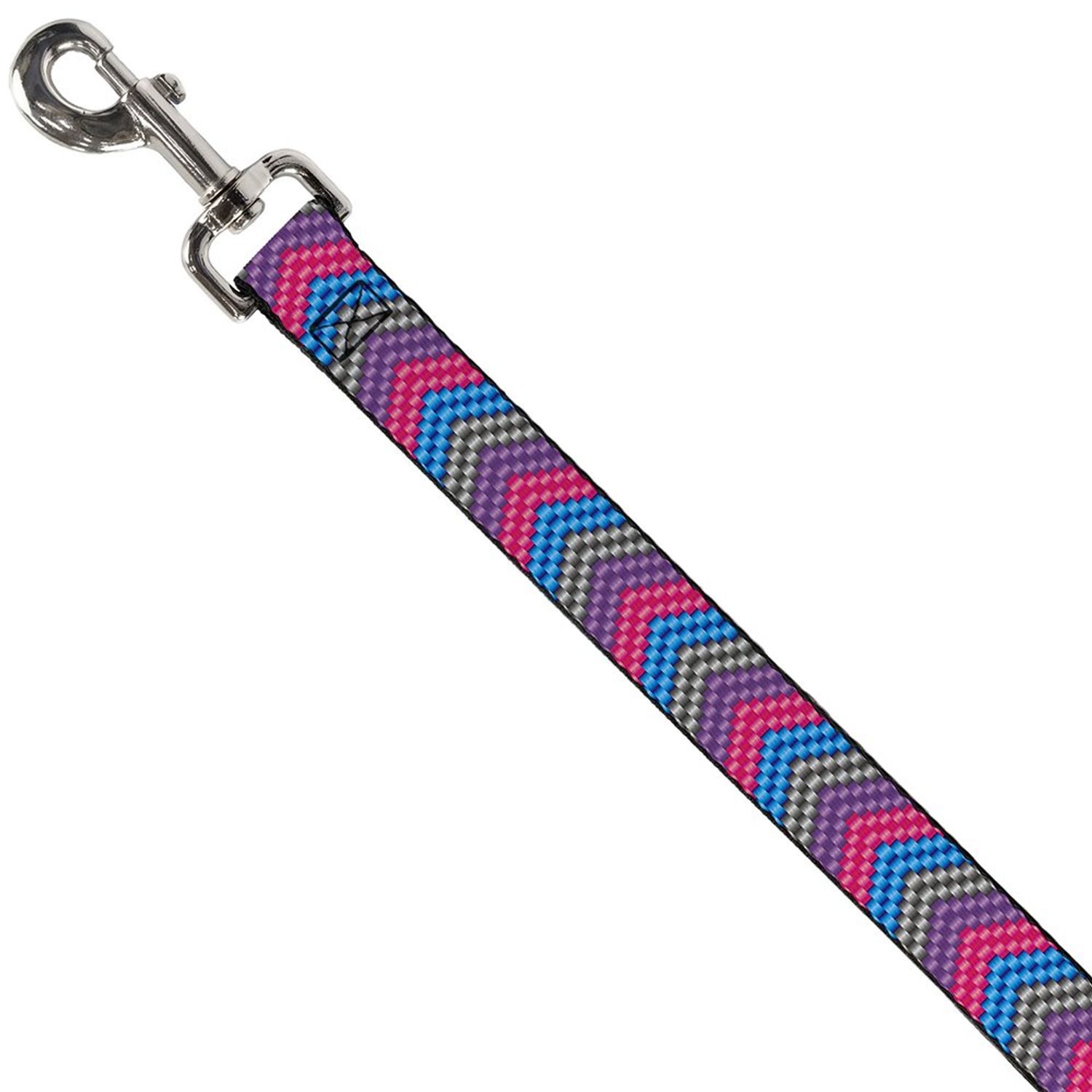 Buckle-Down Pet Leash - Chevron Weave Gray/Lavender/Pink/Baby Blue - 4 Feet Long - 1/2" Wide
