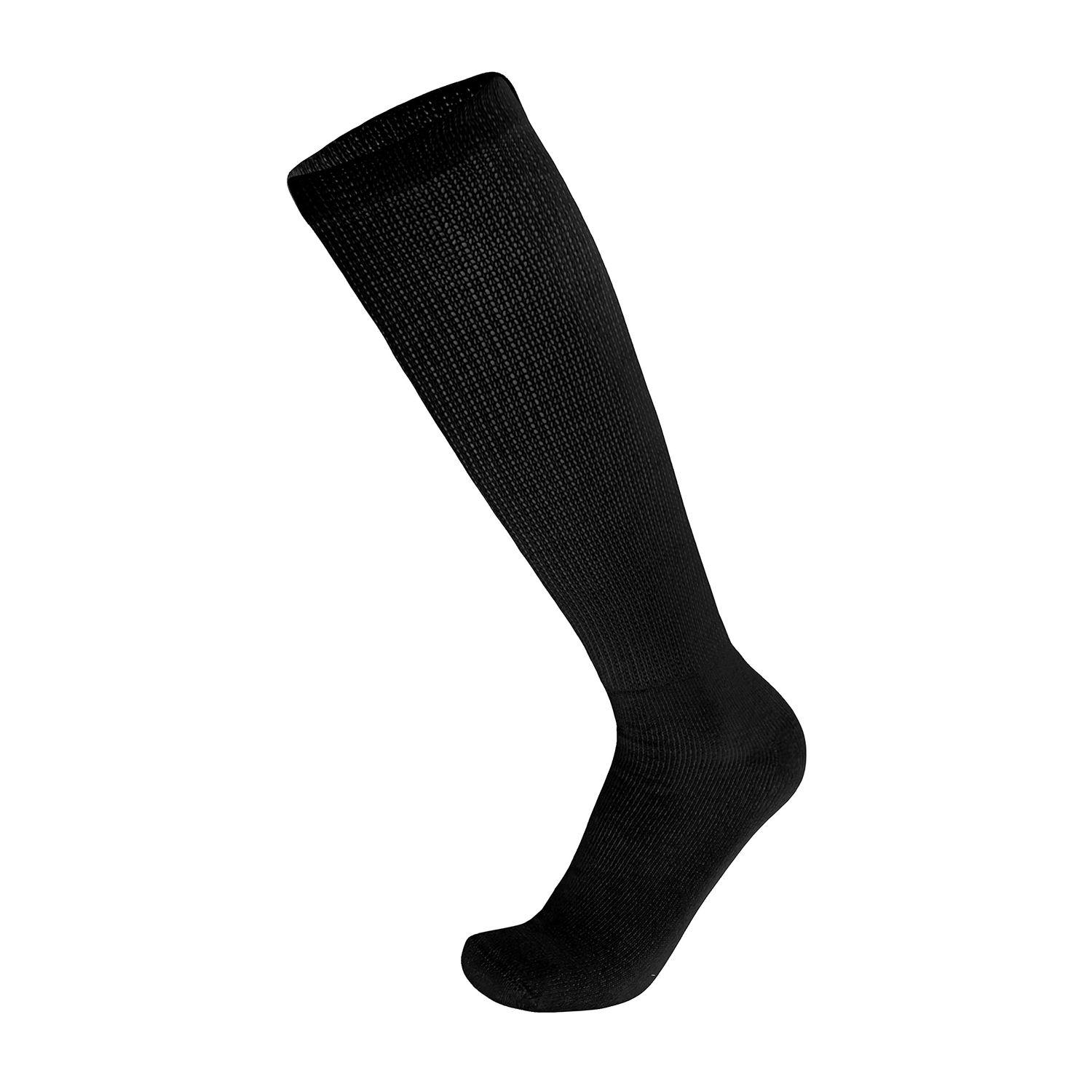 6 Pairs of Diabetic Over The Calf - Knee High Cotton Socks (Black - 6 Pairs, Fit Men's Shoe Size 10-12)