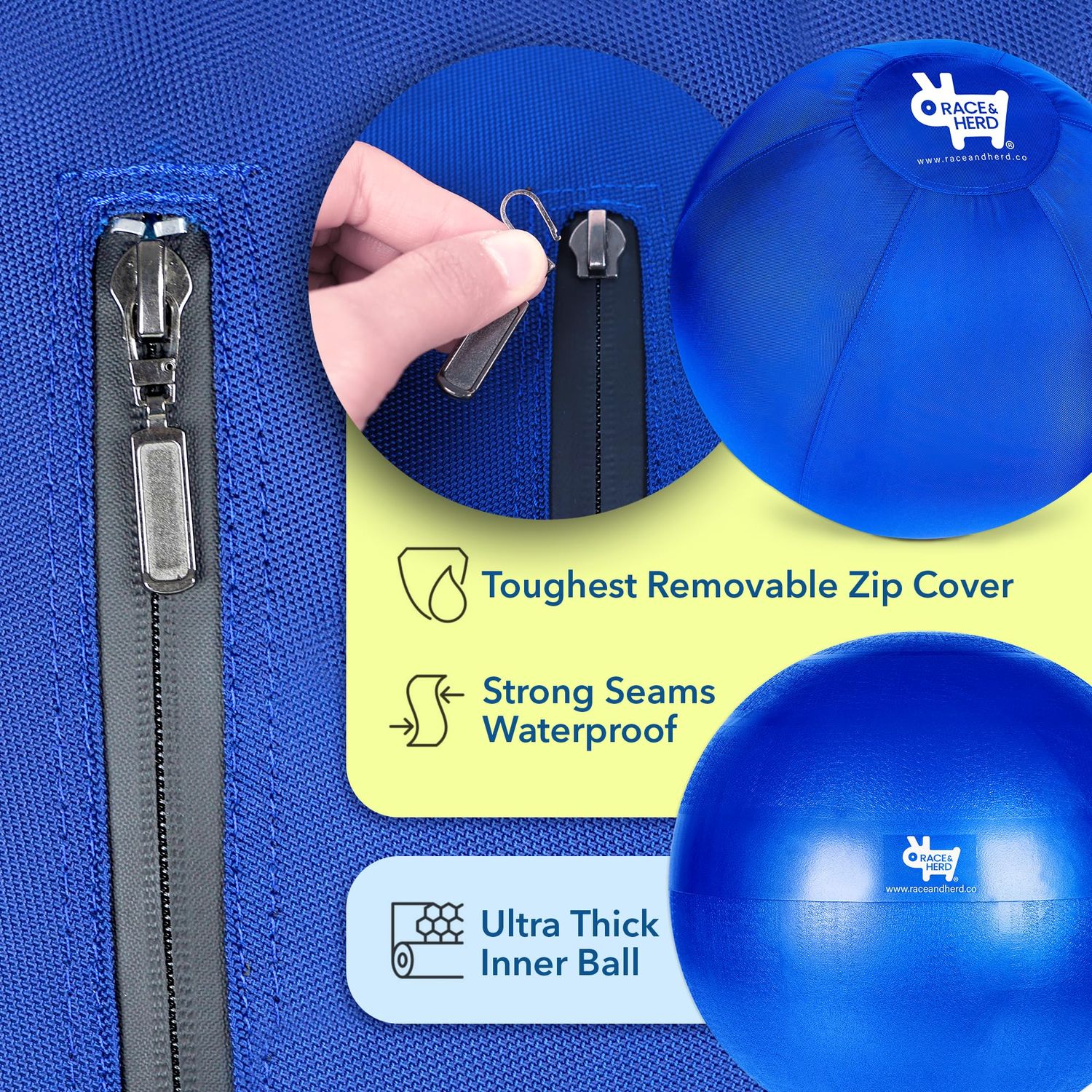 Race&Herd Herding Ball for Dogs Large & Medium, 25" Replacement Cover Dog Ball | Large Dog Toys, Hearding Ball, Horse Toys, Herding Balls for Cattle Dogs, Herding Ball for Australian Shepherd (Blue)
