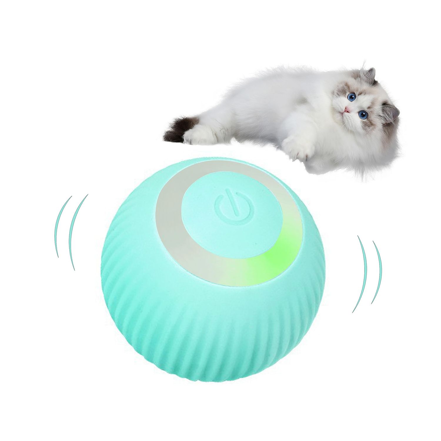 ZALBYUY Intelligent Interactive Cat Toys Ball with LED Lights, Cat Toys, Automatic Moving Rolling Ball for Indoor Cats, Cat Automatic Toy