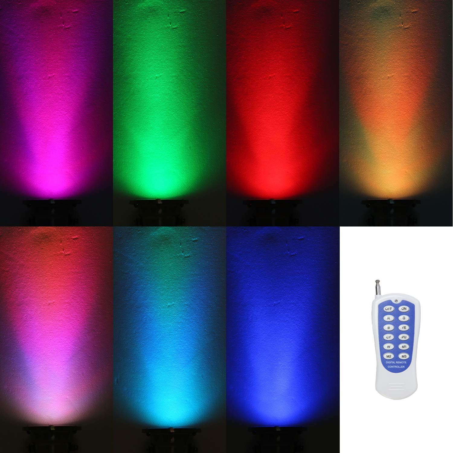 RSN LED Underwater Light 18W RGB Waterproof Grade IP68 LED Color Changing Spot Light Landscape Lighting Suitable for Swimming Pools, Fountains, Waterfalls, Aquariums（Not Include Transformer）