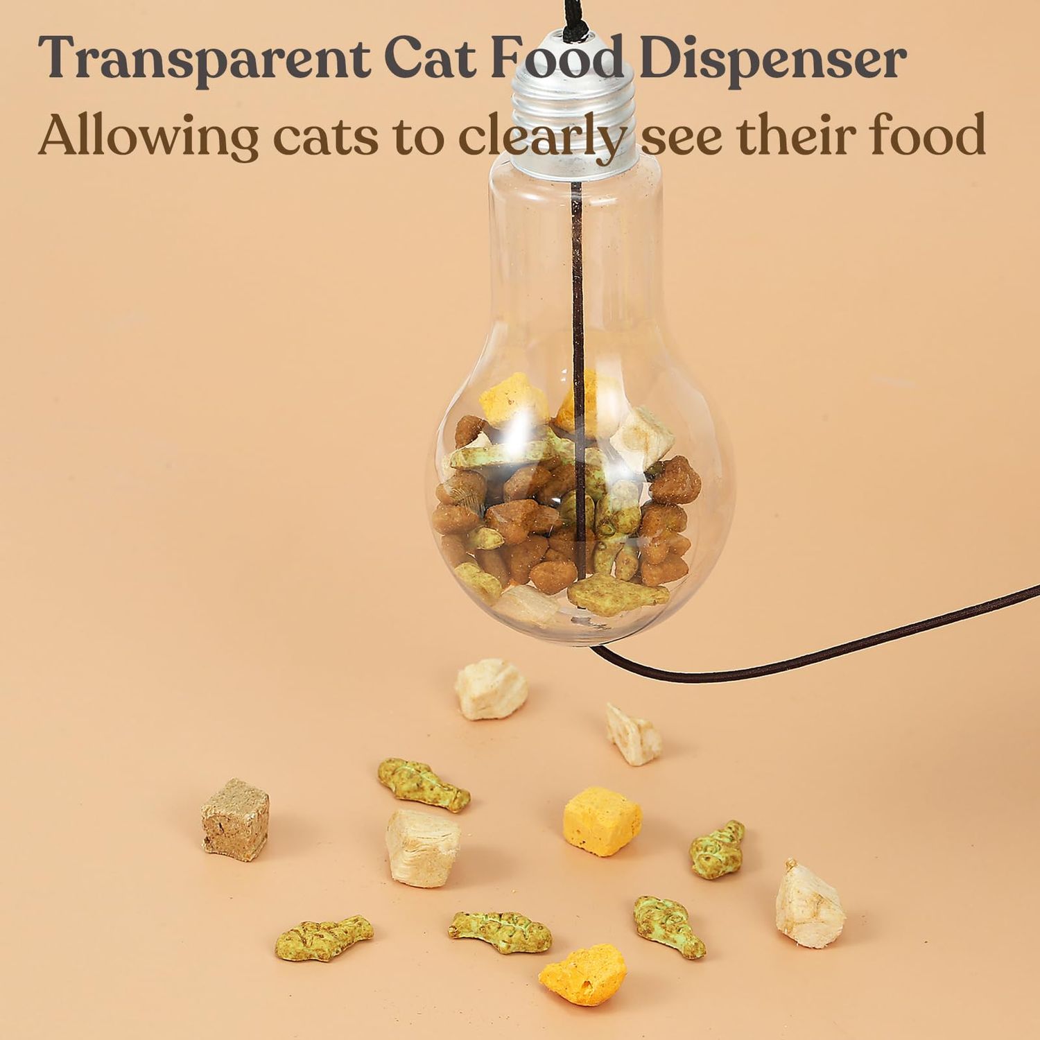 BOXTOHEART Cat Treat Dispenser with A Stimulating Chick Toy for Bored Cats, Interactive Door Hanging Cat Toy for Indoor Cats, Mental Stimulation, Healthy Eating (Chick)