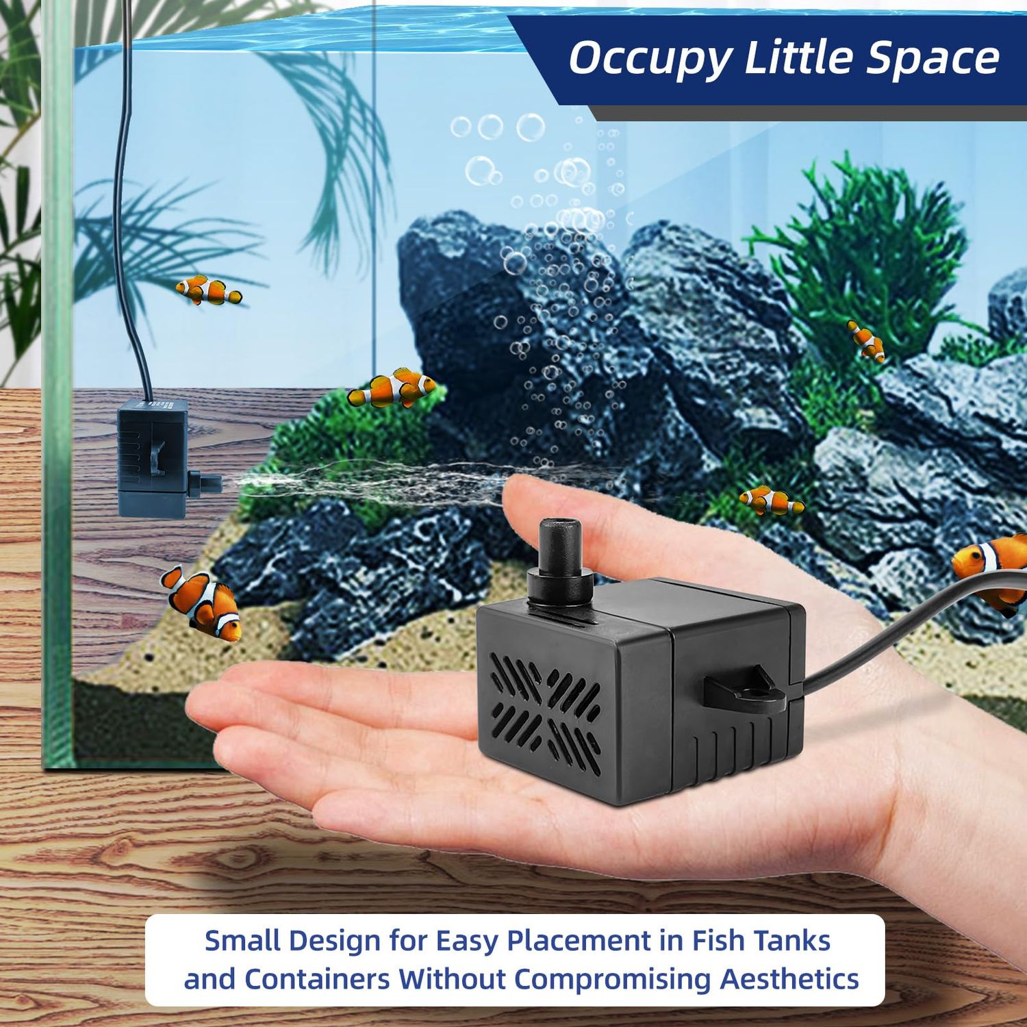 Wedoelsim 80GPH 5W Small Water Pump for Fountains: Low Noise, Compact, and Convenient Design for Small aquariums, fish tanks, pet water dispensers, desktop fountains, and other similar equipment
