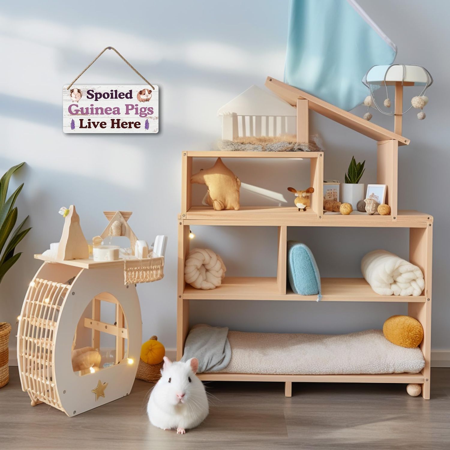 Guinea Pig Toys And Accessories Big Hamster Ball For Guinea Pig Cage Accessories Guinea Pig Corner Hideout Stuffed Animals Spoiled Guinea Pigs Live Here Sign Kitchen Signs Hanging Wood Decor 12x6 In