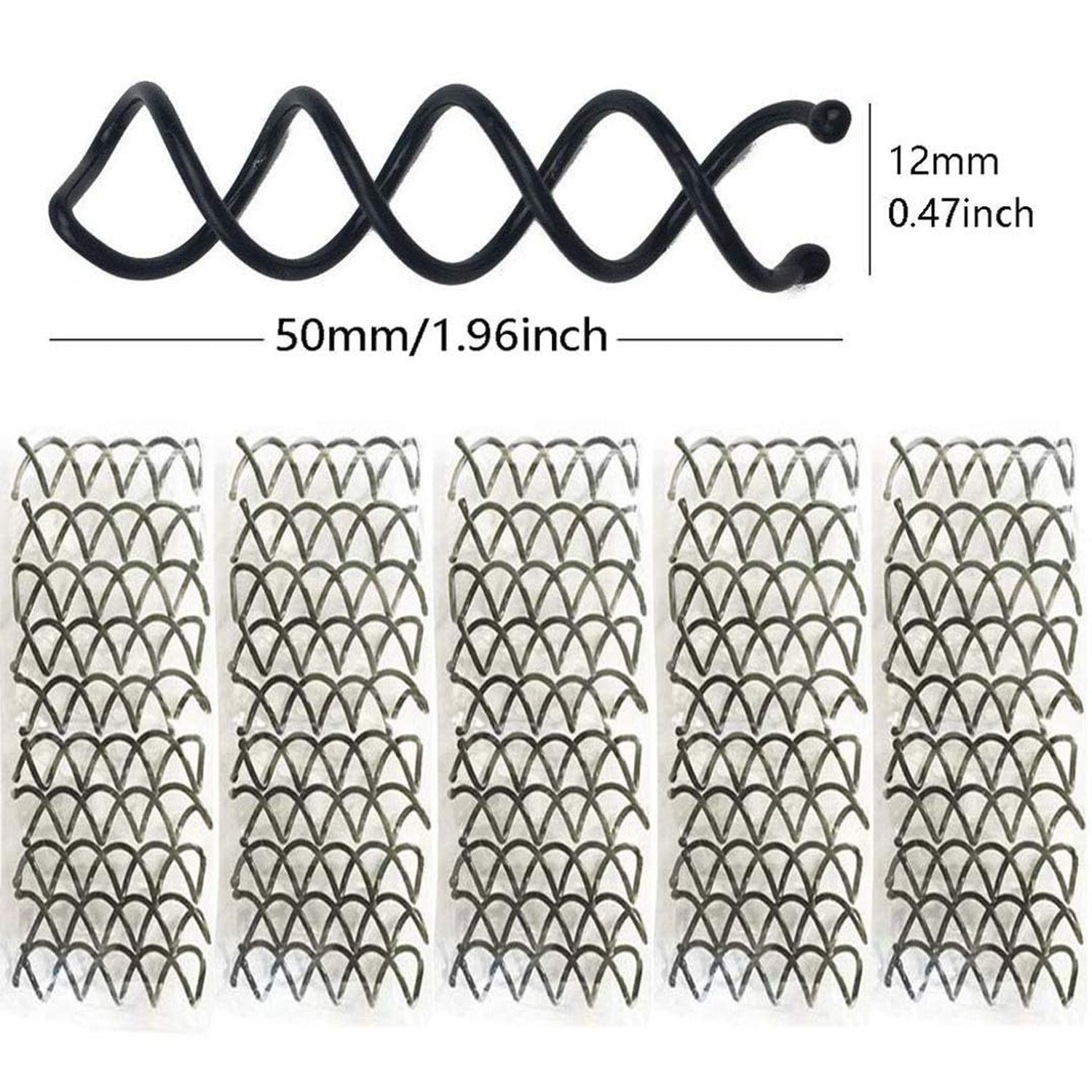 50Pcs Spiral Hair Pins, Non-Scratch Round Tips Hair Pins Spin Pins, Twist Hair Pins for Women Buns Girls, Hair Style DIY, Mini Bobby Pins Black